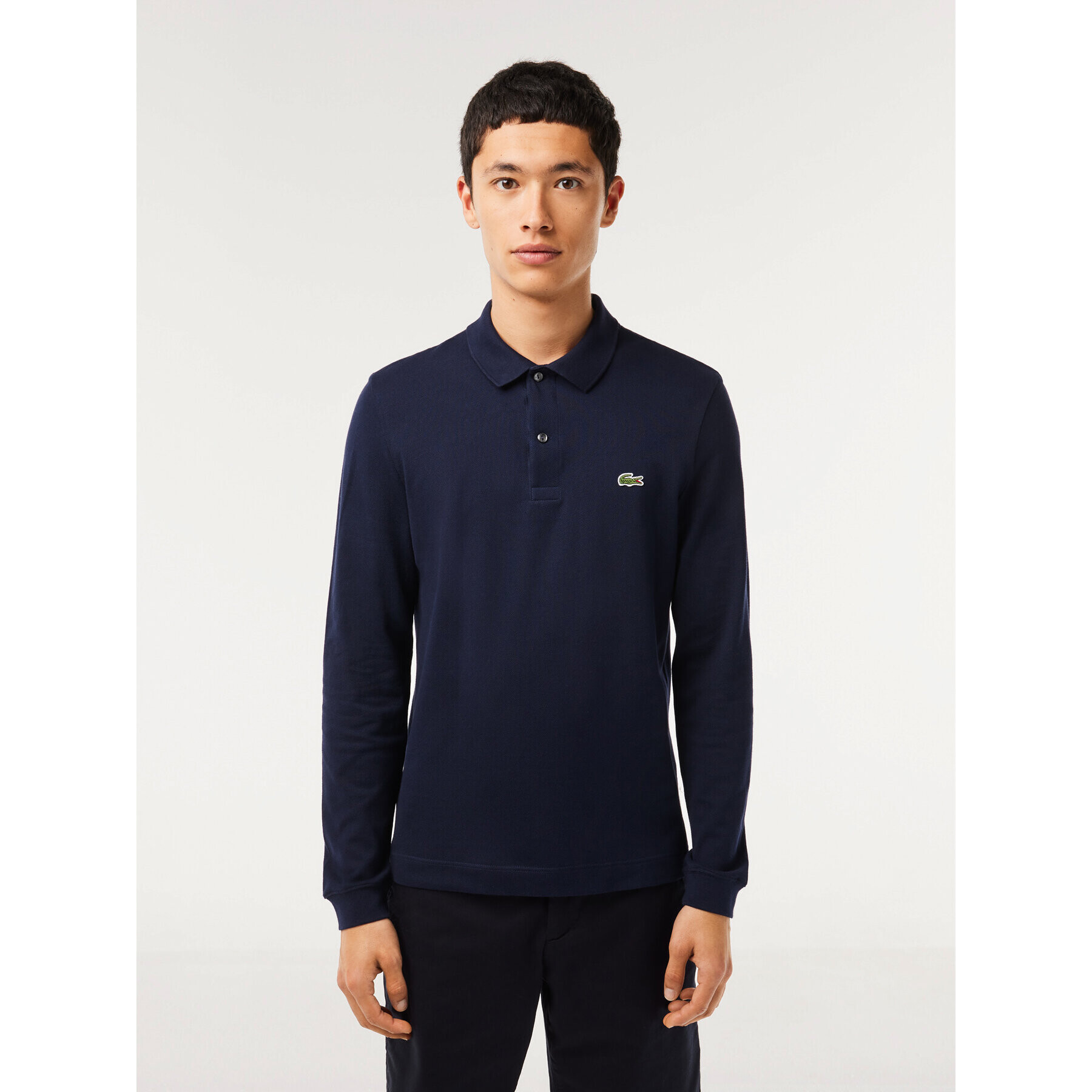 Lacoste Тениска с яка и копчета PH4013 Тъмносин Regular Fit - Pepit.bg