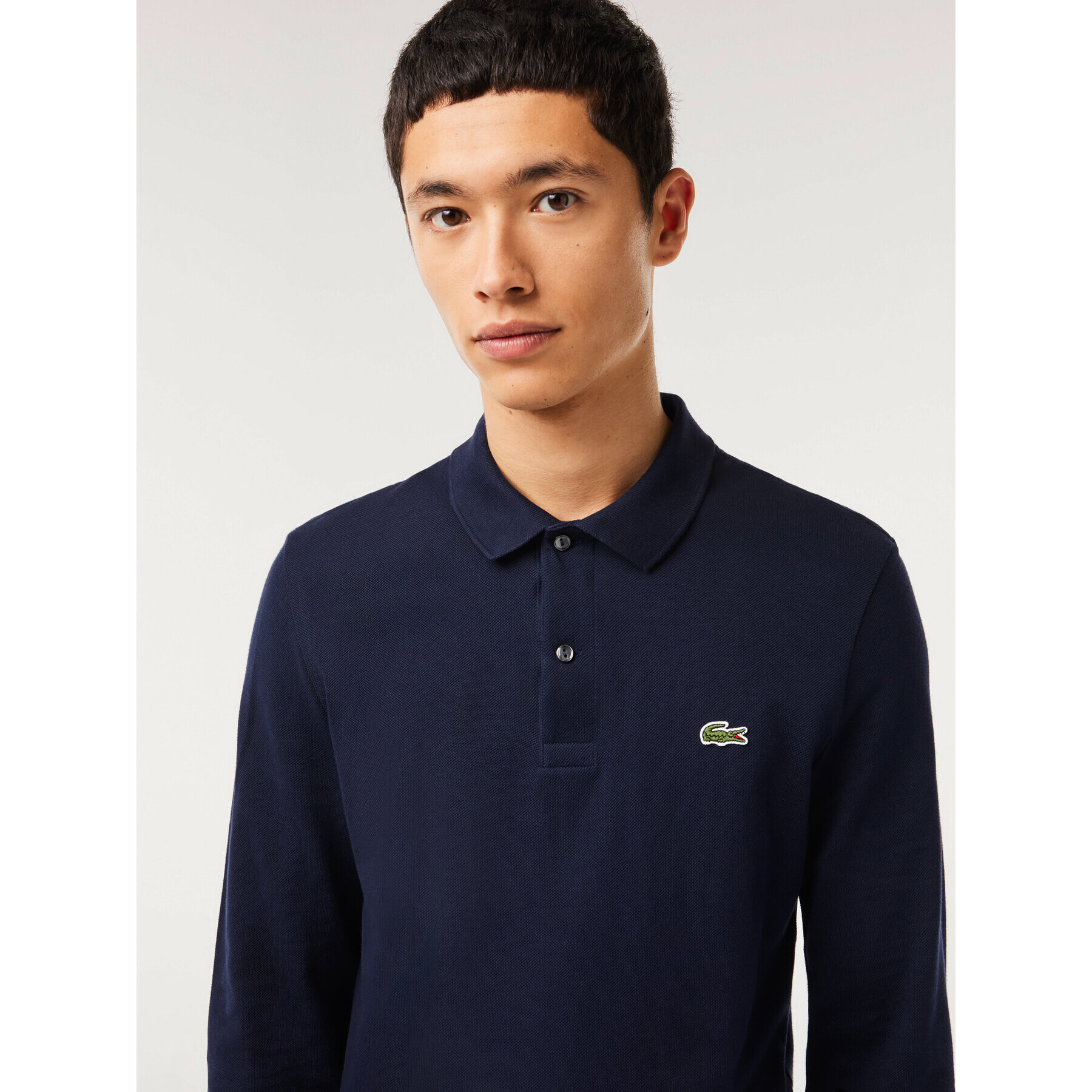 Lacoste Тениска с яка и копчета PH4013 Тъмносин Regular Fit - Pepit.bg