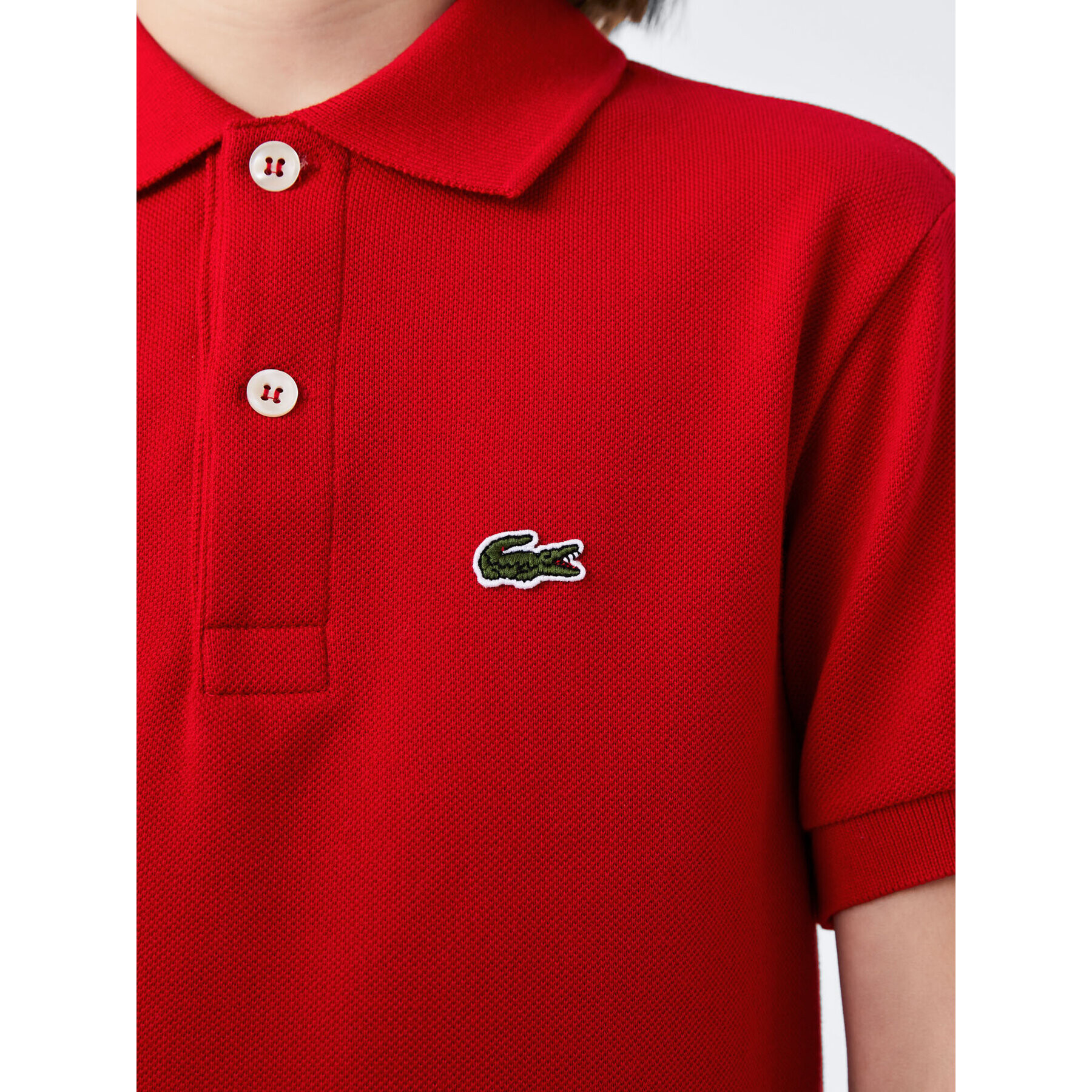 Lacoste Тениска с яка и копчета PJ2909 Червен Regular Fit - Pepit.bg