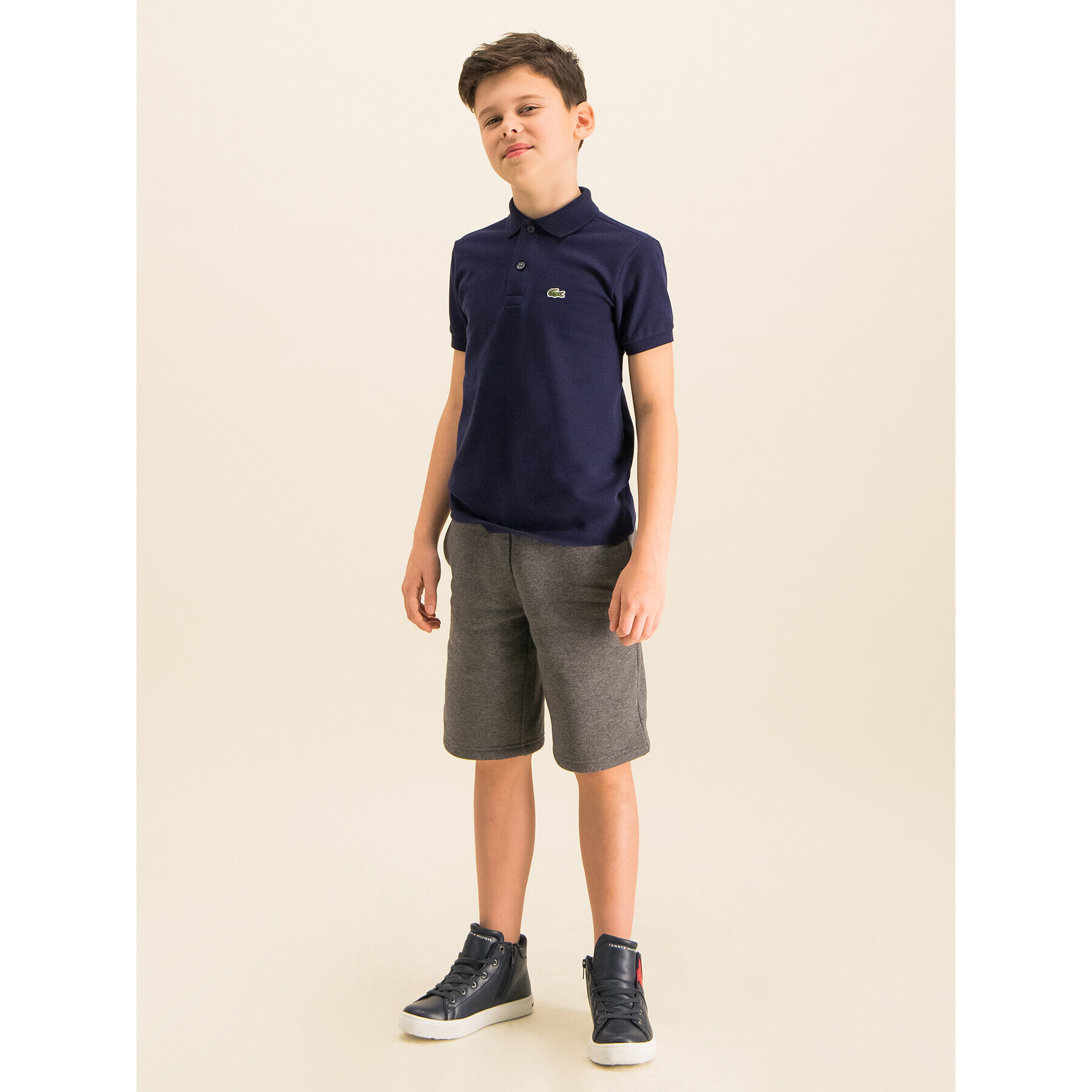 Lacoste Тениска с яка и копчета PJ2909 Тъмносин Regular Fit - Pepit.bg