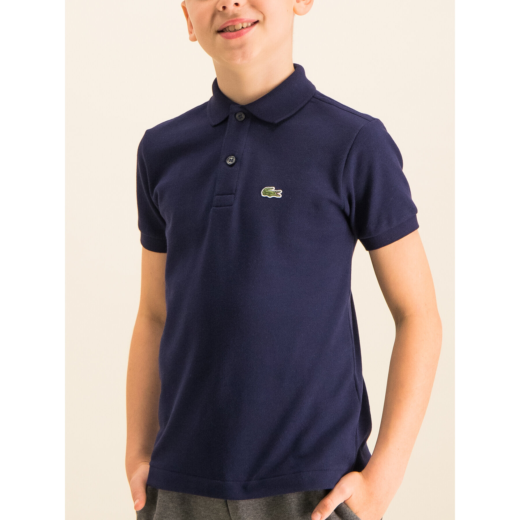 Lacoste Тениска с яка и копчета PJ2909 Тъмносин Regular Fit - Pepit.bg