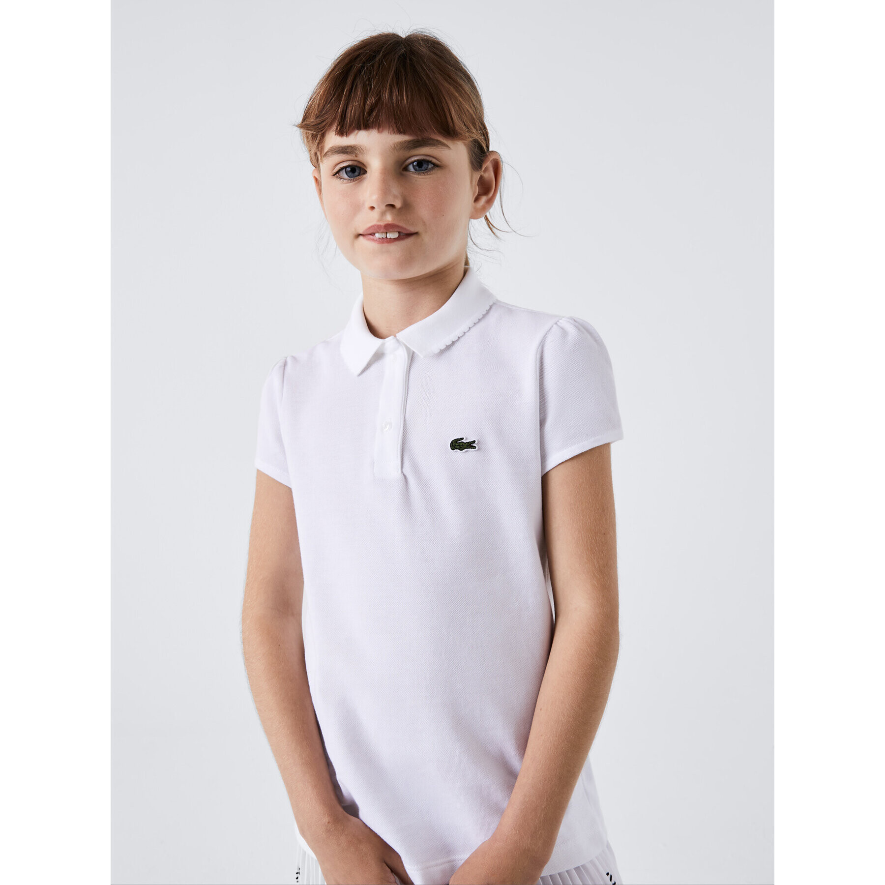 Lacoste Тениска с яка и копчета PJ3594 Бял Regular Fit - Pepit.bg