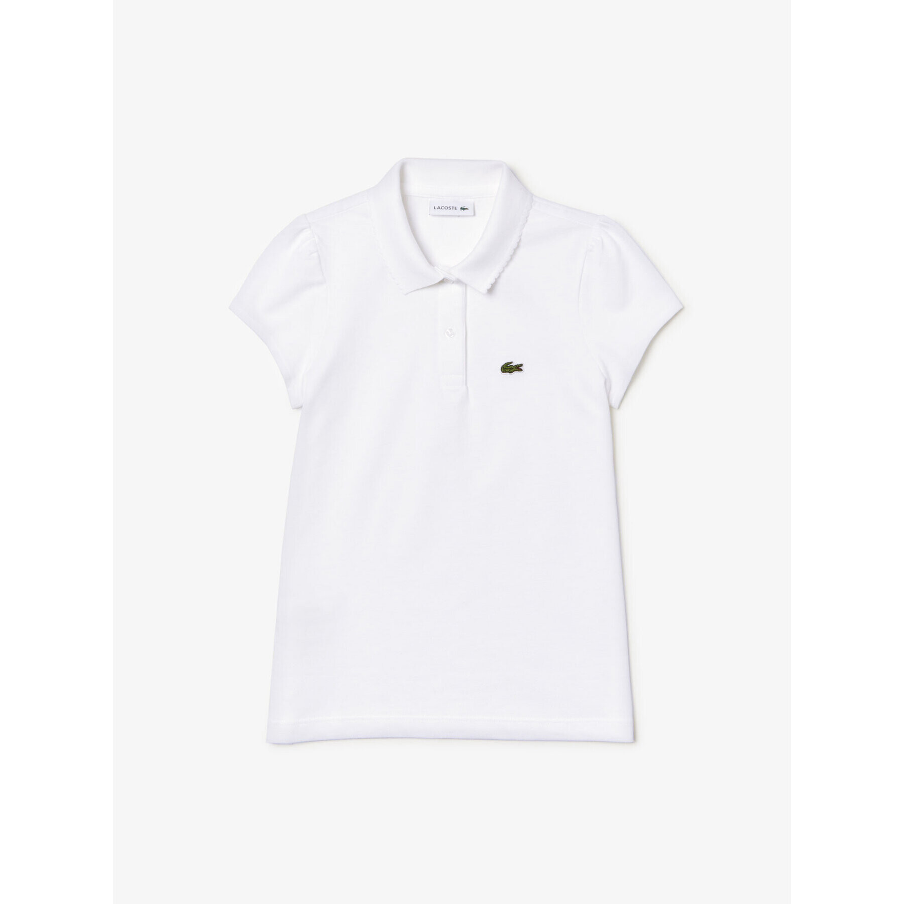 Lacoste Тениска с яка и копчета PJ3594 Бял Regular Fit - Pepit.bg