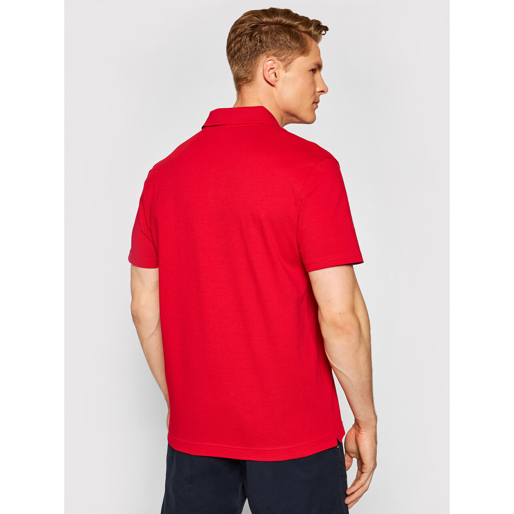 Lacoste Тениска с яка и копчета YH4801 Червен Slim Fit - Pepit.bg