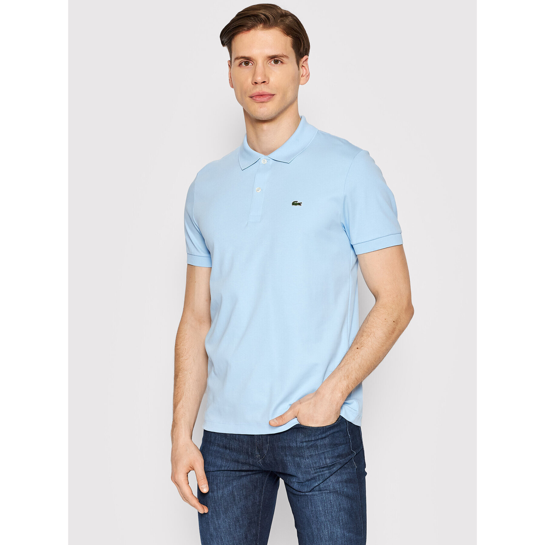 Lacoste Тениска с яка и копчета DH2050 Син Regular Fit - Pepit.bg