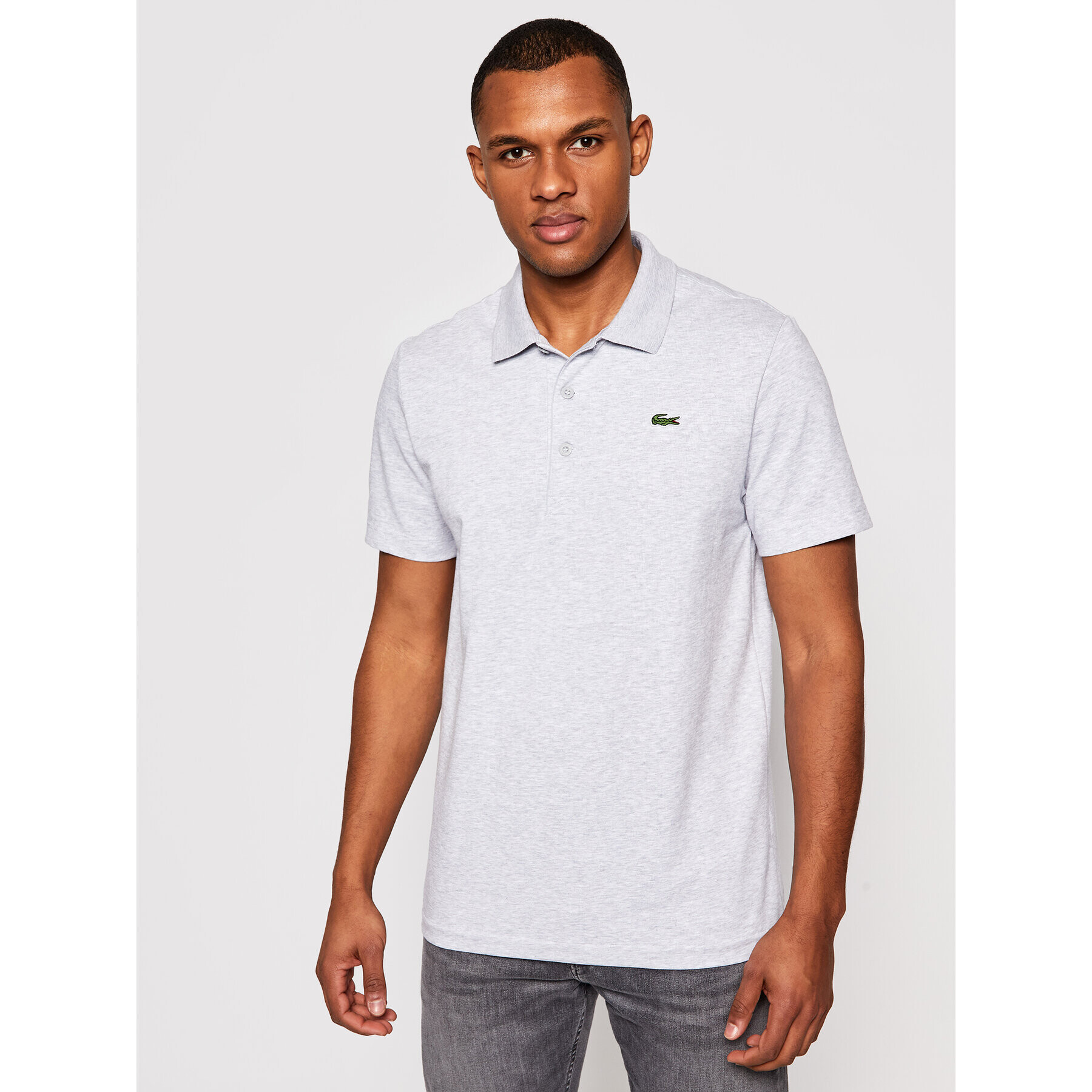 Lacoste Тениска с яка и копчета DH2881 Сив Regular Fit - Pepit.bg