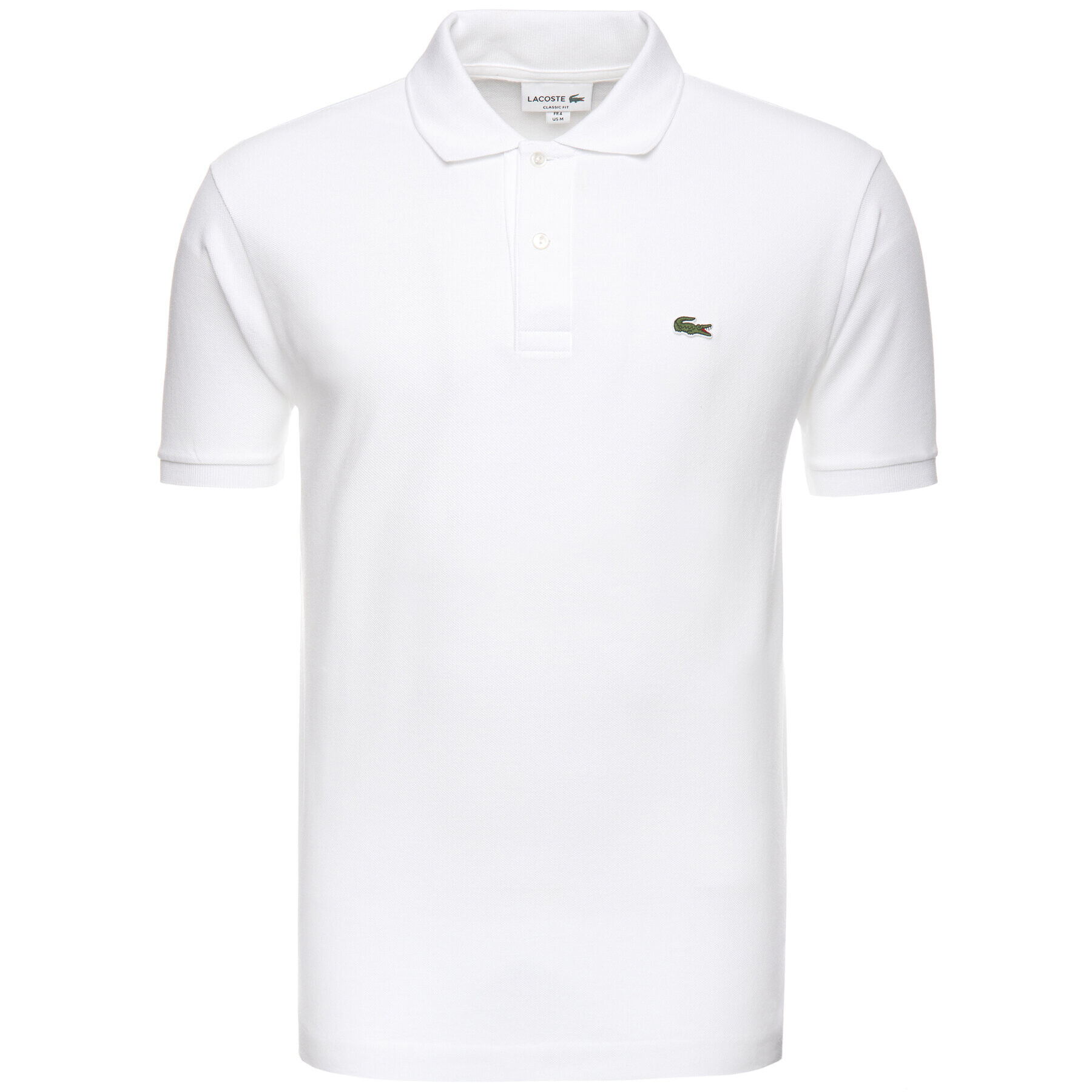 Lacoste Тениска с яка и копчета L1212 Бял Classic Fit - Pepit.bg