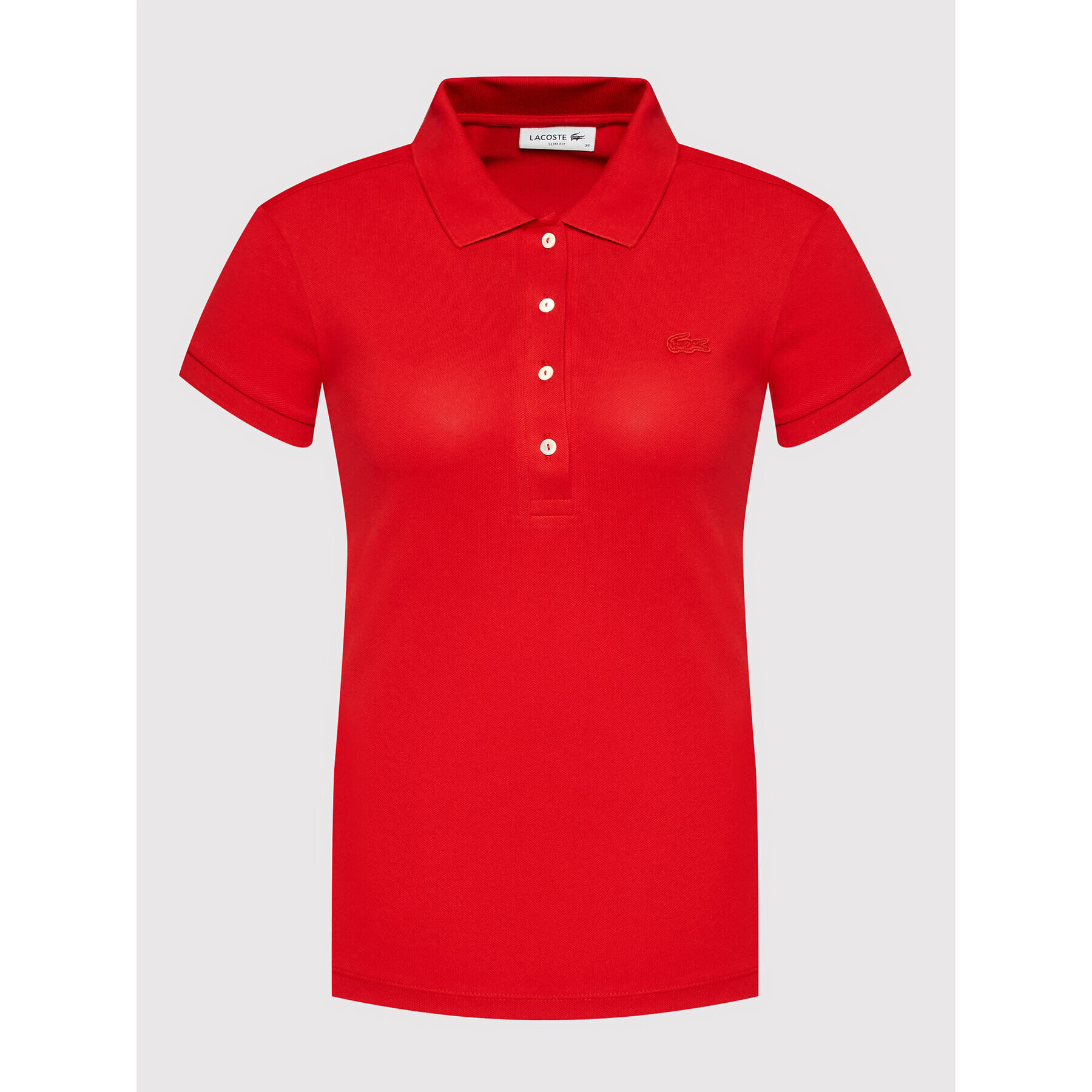 Lacoste Тениска с яка и копчета PF5462 Червен Slim Fit - Pepit.bg