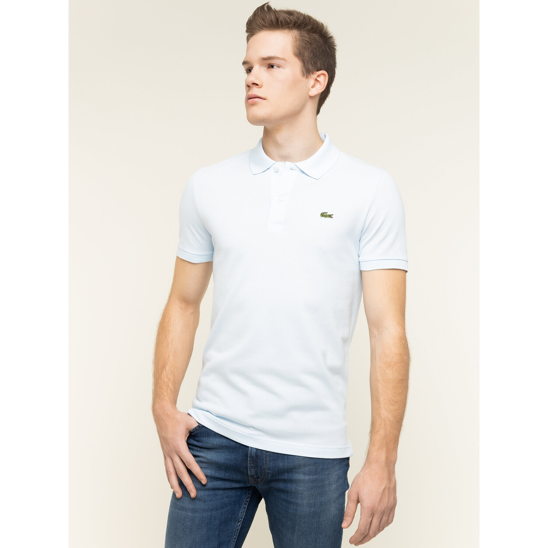 Lacoste Тениска с яка и копчета PH4012 Син Slim Fit - Pepit.bg