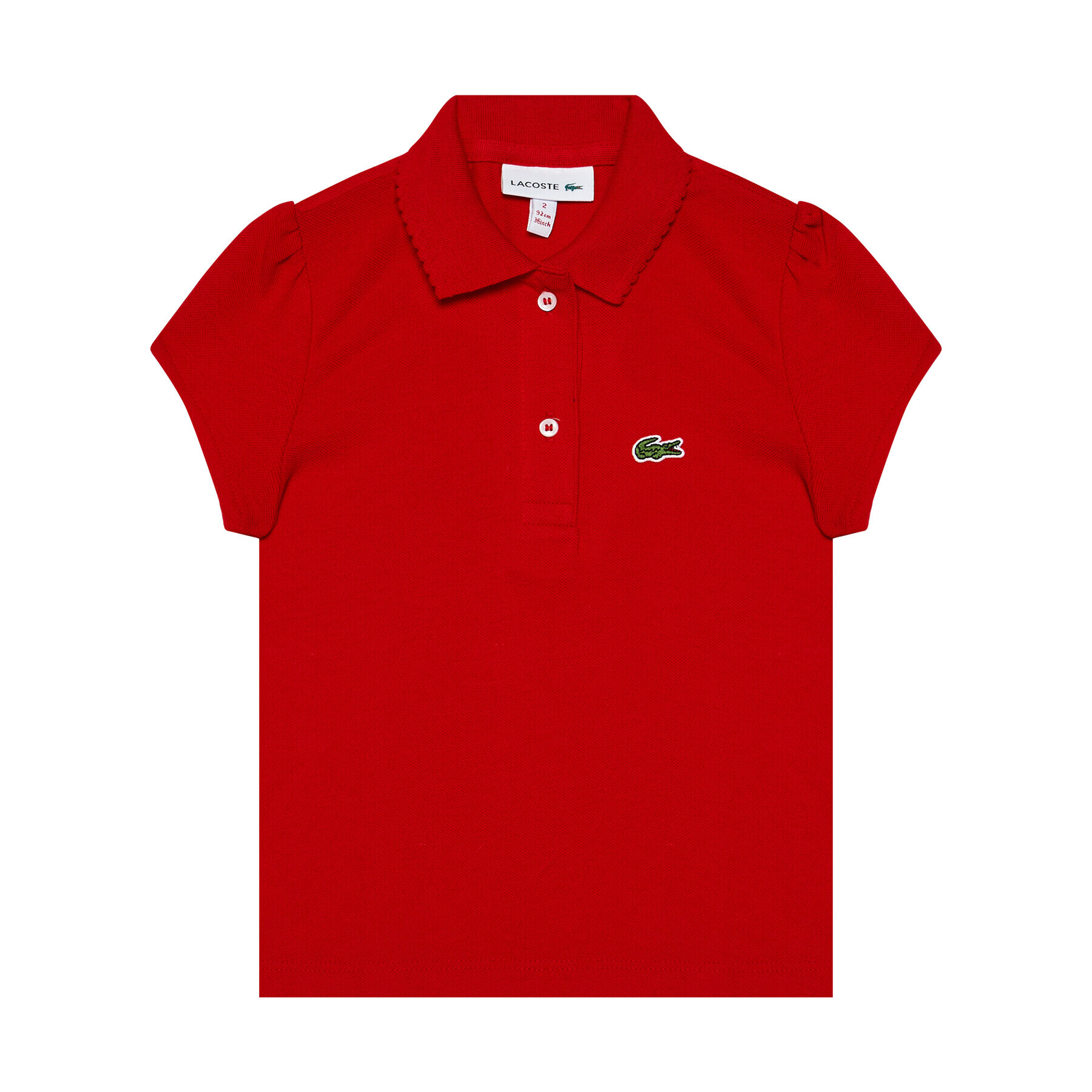 Lacoste Тениска с яка и копчета PJ3594 Червен Regular Fit - Pepit.bg