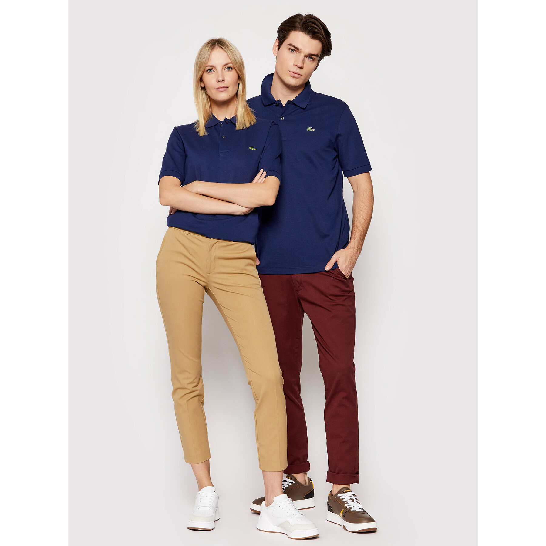 Lacoste Тениска с яка и копчета Unisex PH9161 Тъмносин Regular Fit - Pepit.bg