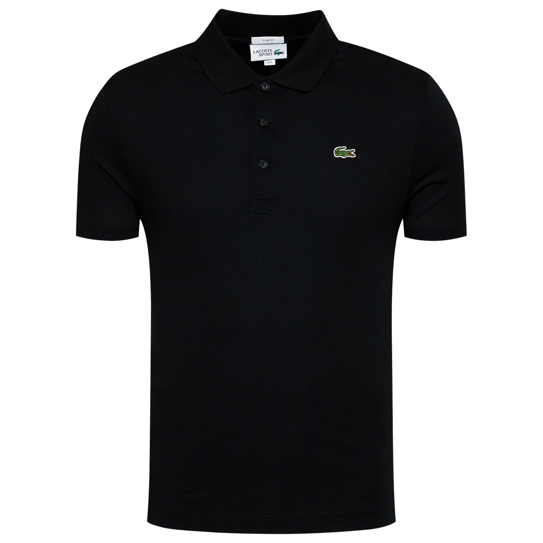 Lacoste Тениска с яка и копчета YH4801 Черен Slim Fit - Pepit.bg