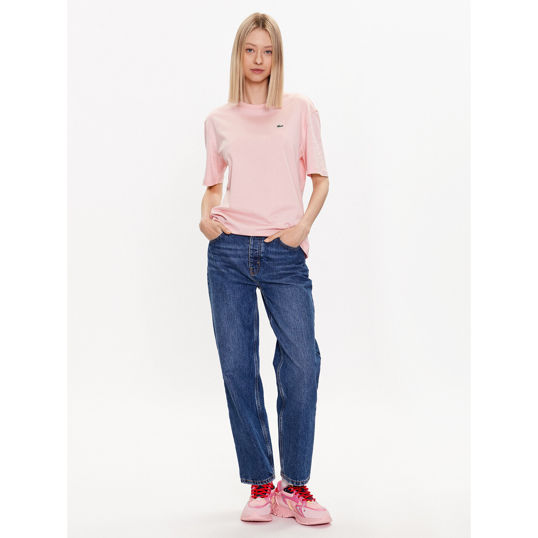 Lacoste Тишърт TF5441 Розов Regular Fit - Pepit.bg