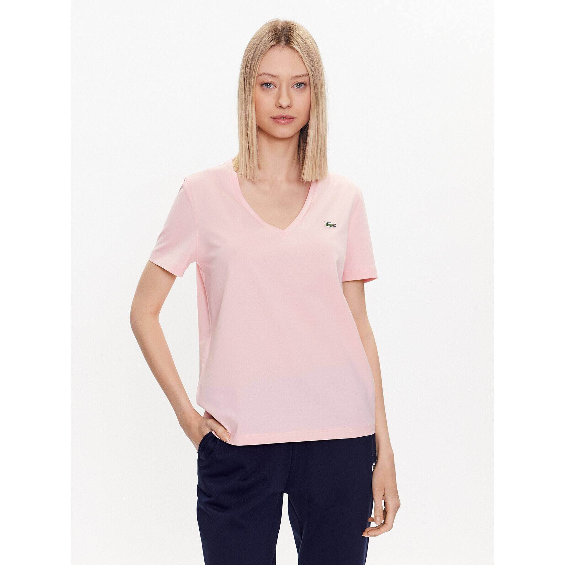 Lacoste Тишърт TF8392 Розов Regular Fit - Pepit.bg