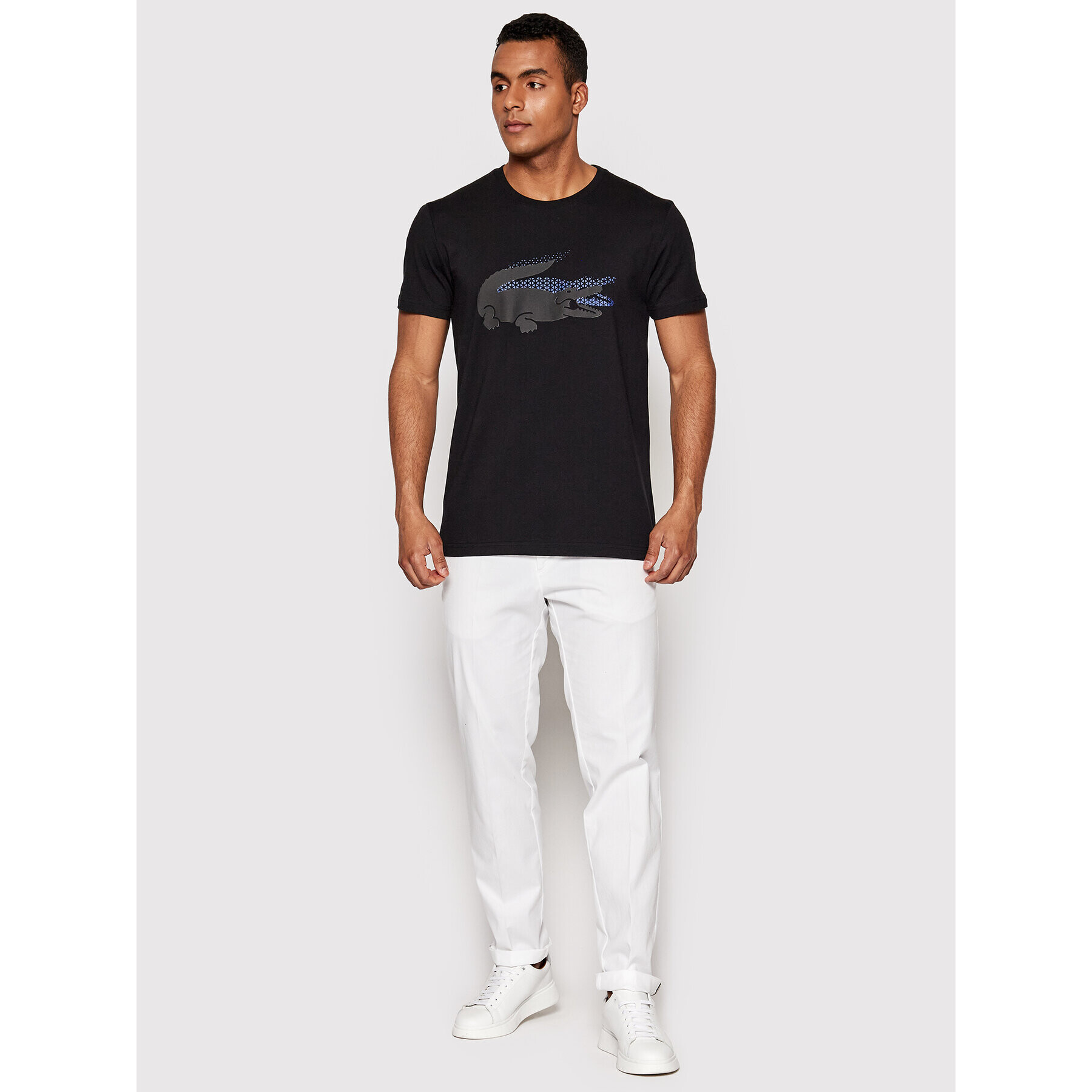 Lacoste Тишърт TH0204 Черен Slim Fit - Pepit.bg