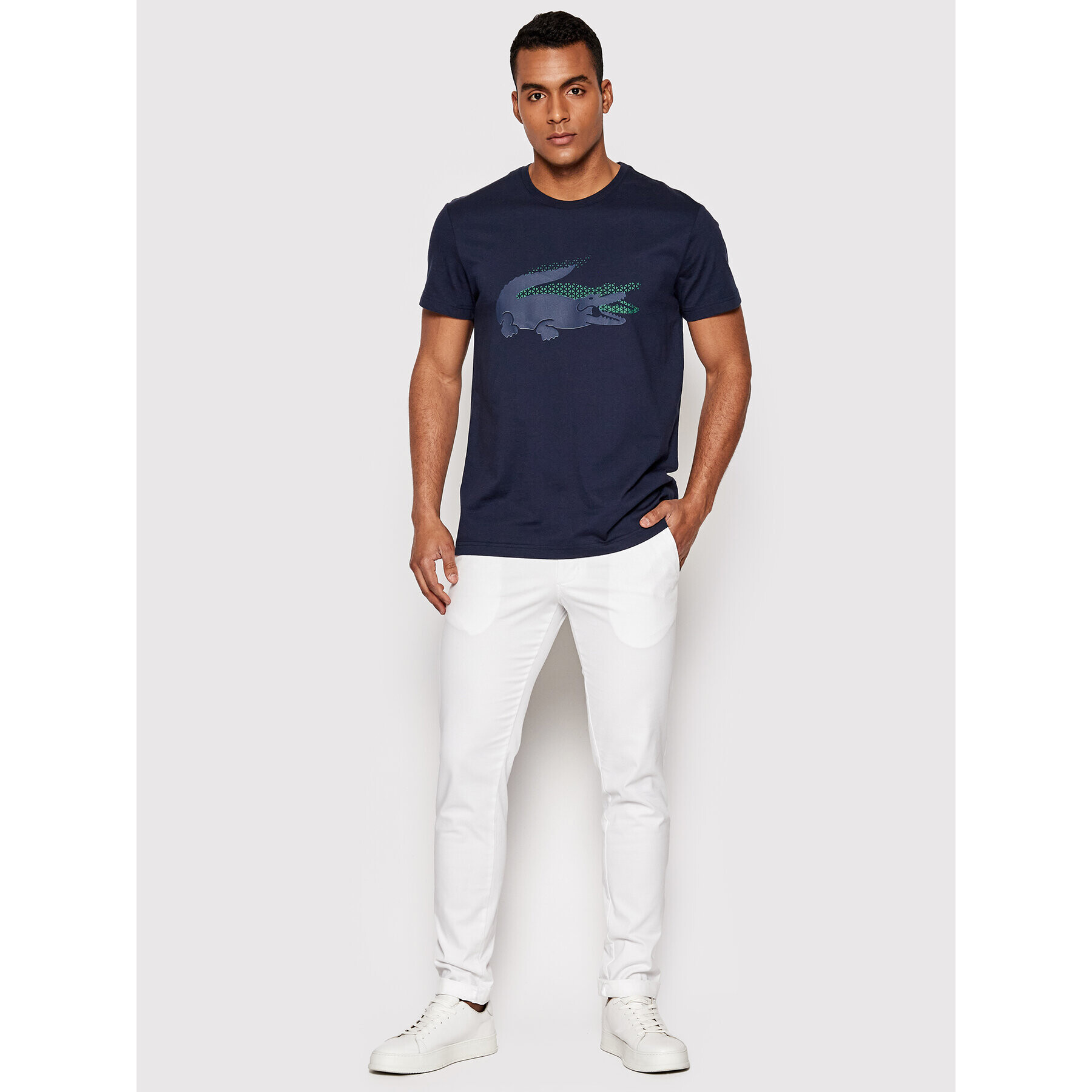 Lacoste Тишърт TH0204 Тъмносин Slim Fit - Pepit.bg