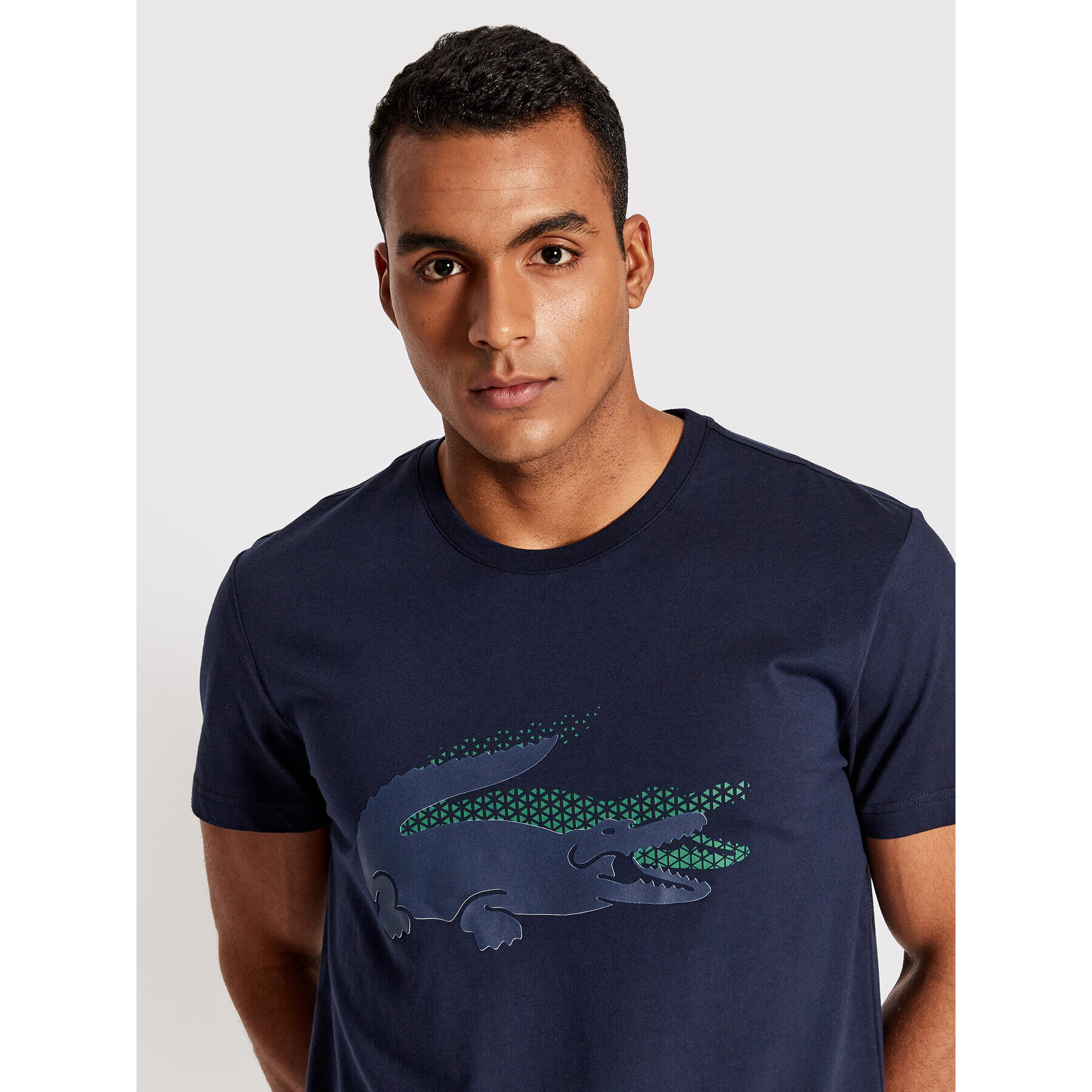 Lacoste Тишърт TH0204 Тъмносин Slim Fit - Pepit.bg