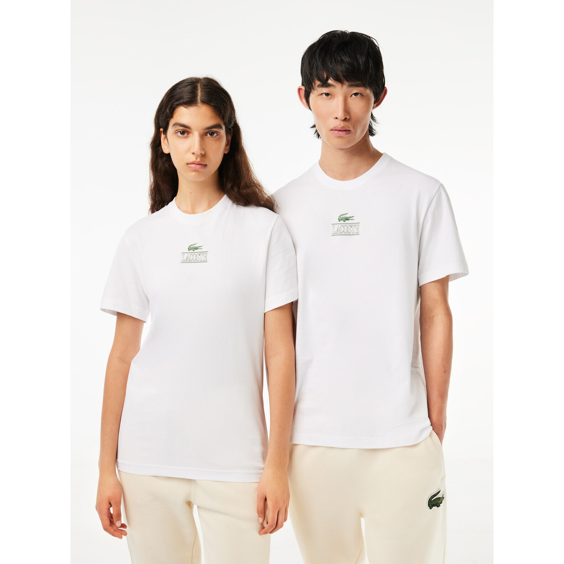 Lacoste Тишърт TH1147 Бял Regular Fit - Pepit.bg