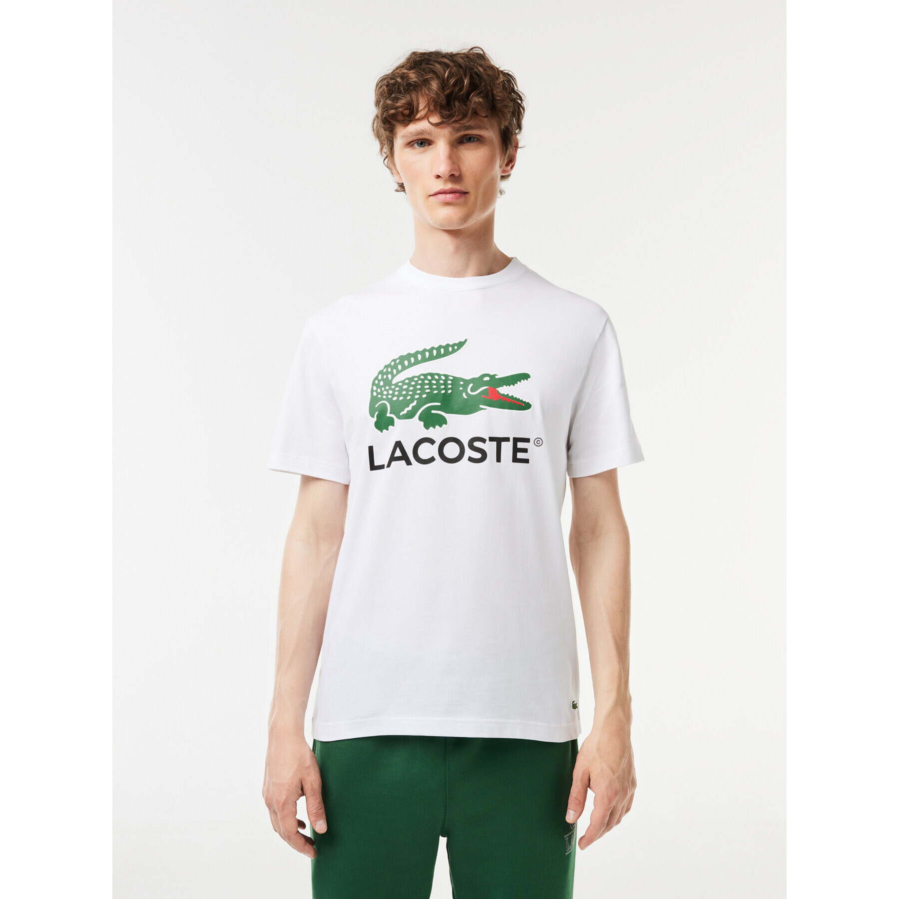 Lacoste Тишърт TH1285 Бял Regular Fit - Pepit.bg