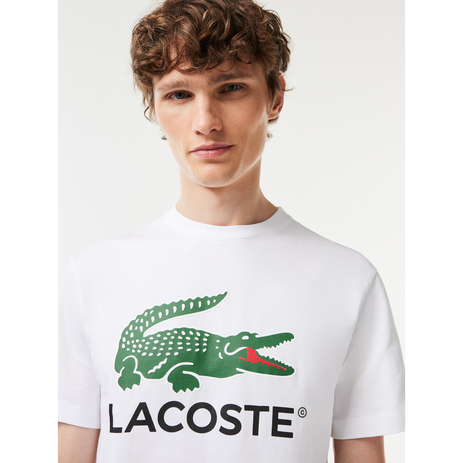 Lacoste Тишърт TH1285 Бял Regular Fit - Pepit.bg