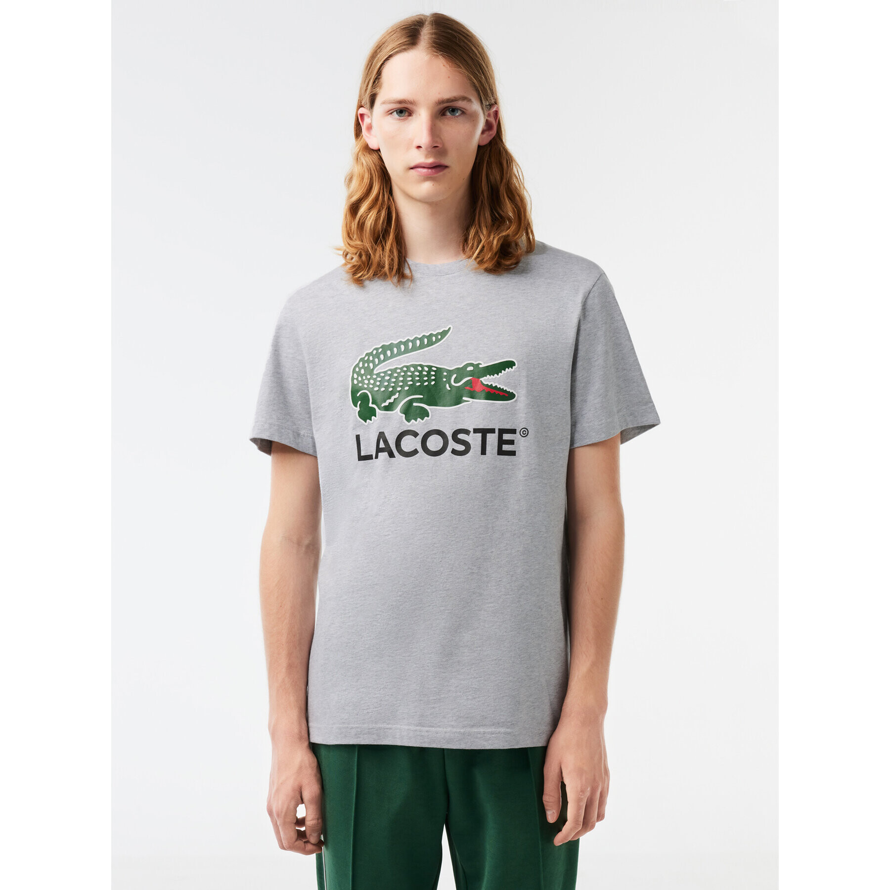 Lacoste Тишърт TH1285 Сив Regular Fit - Pepit.bg