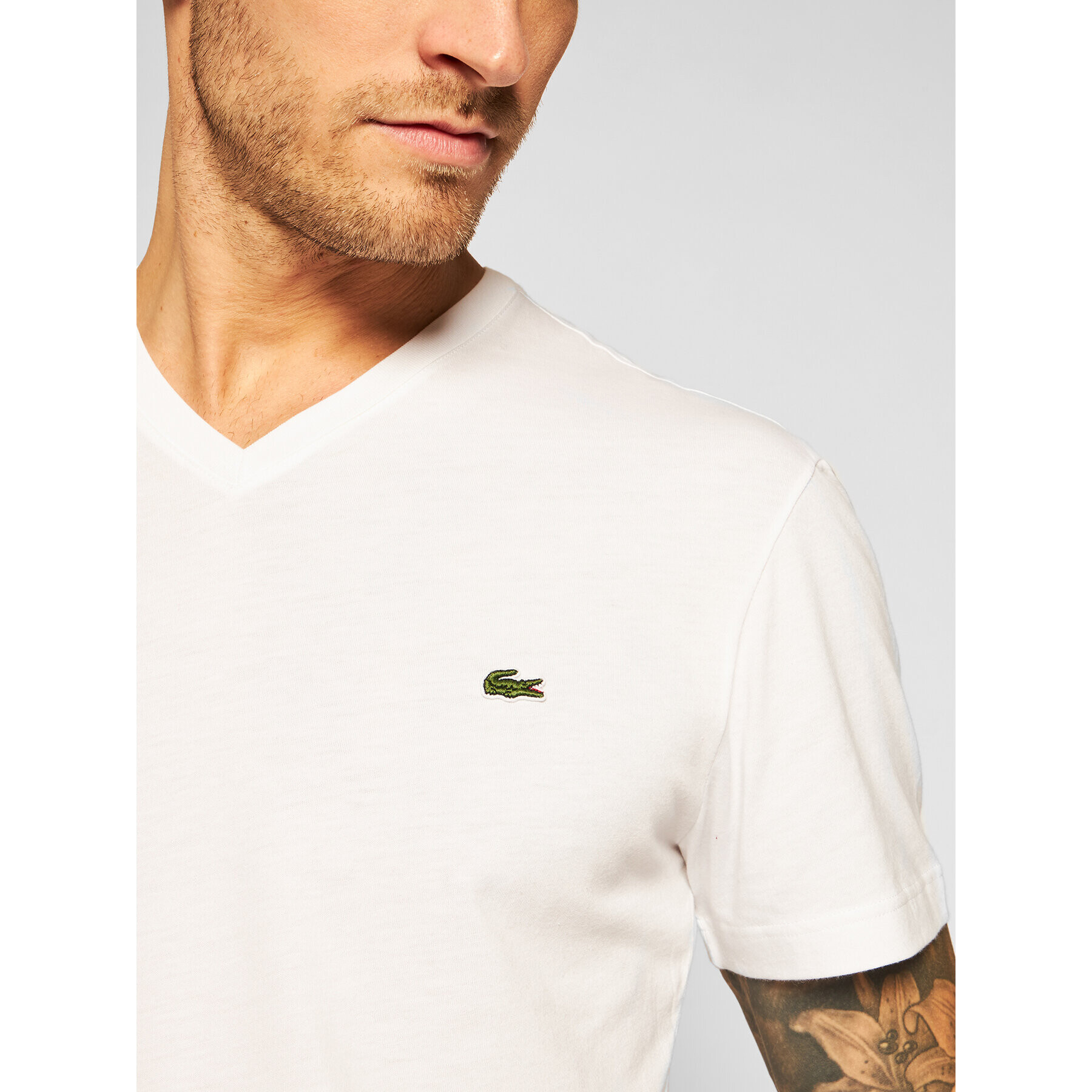 Lacoste Тишърт TH2036 Бял Regular Fit - Pepit.bg