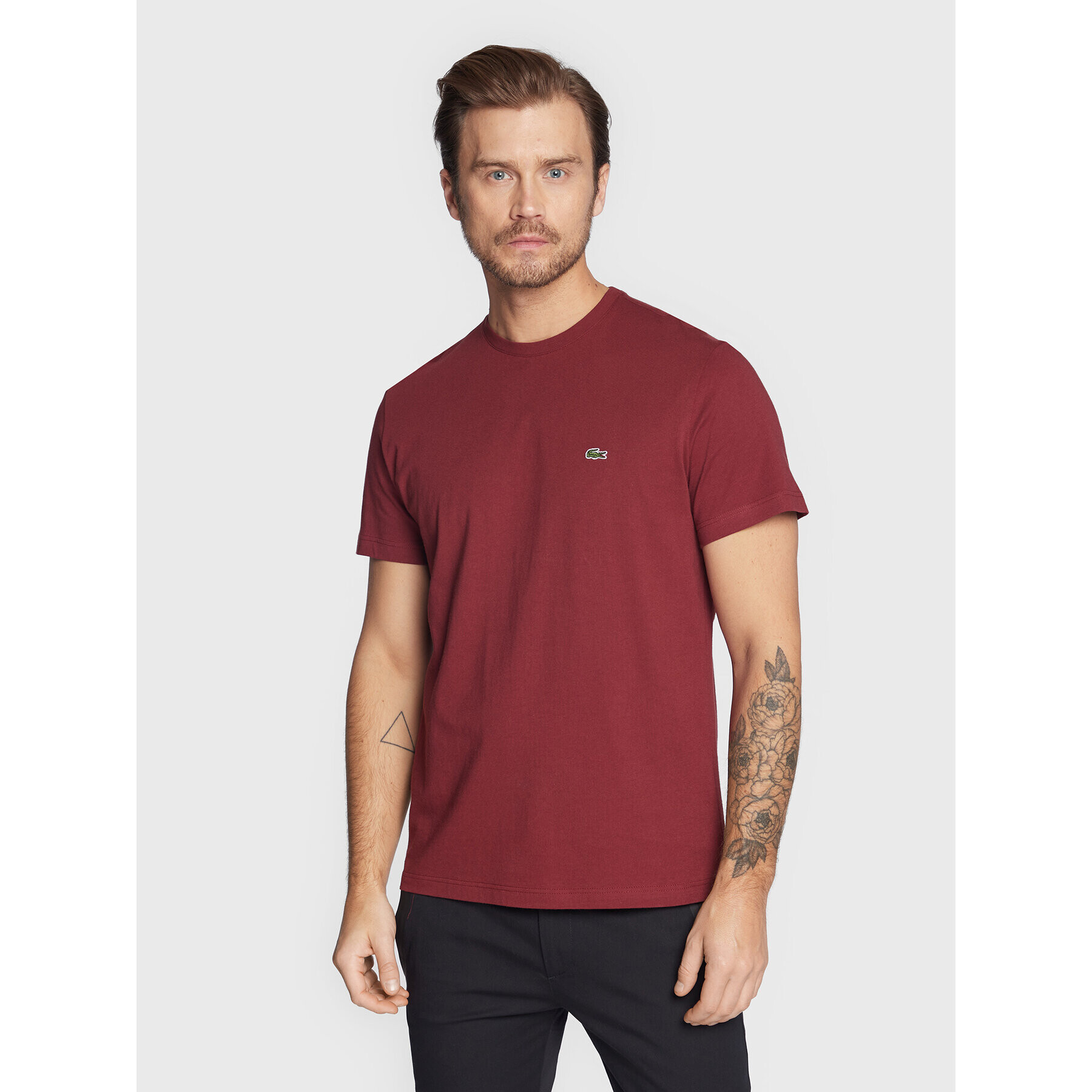 Lacoste Тишърт TH2038 Бордо Regular Fit - Pepit.bg