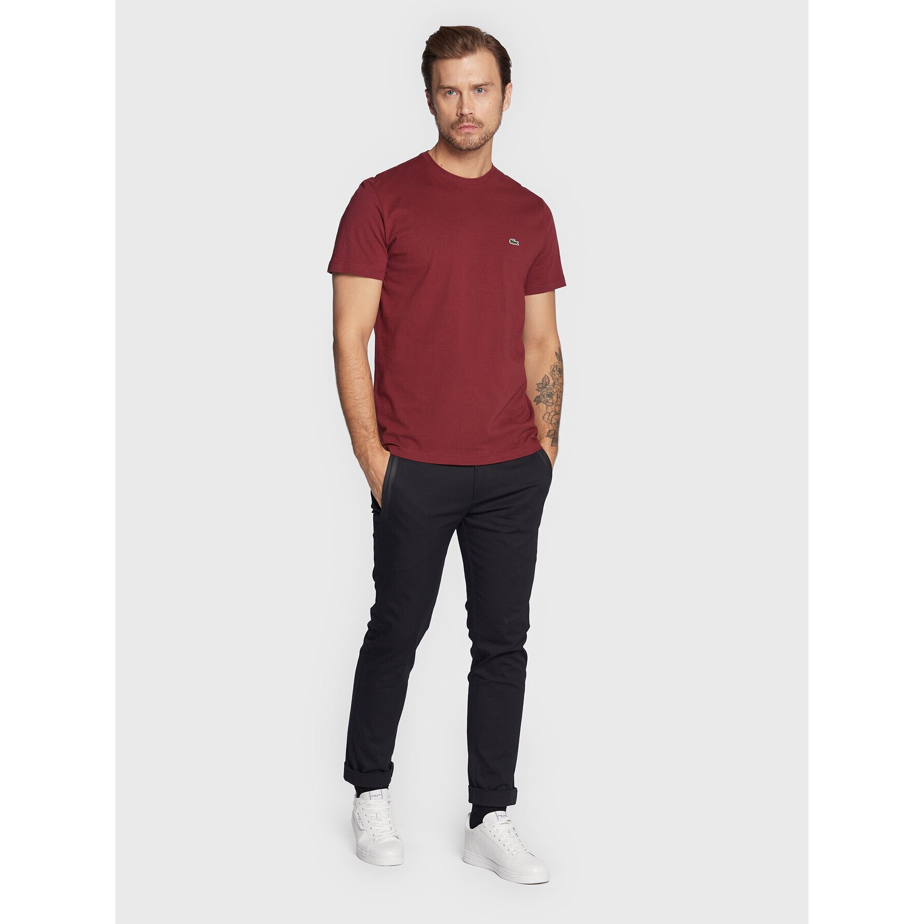 Lacoste Тишърт TH2038 Бордо Regular Fit - Pepit.bg