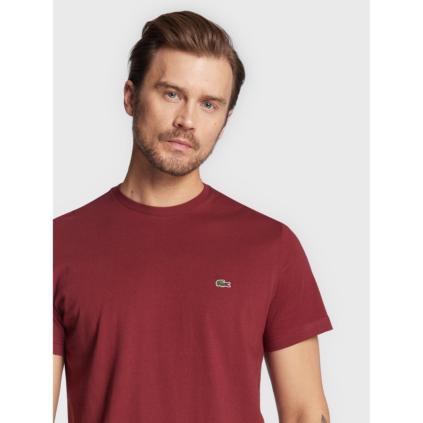 Lacoste Тишърт TH2038 Бордо Regular Fit - Pepit.bg
