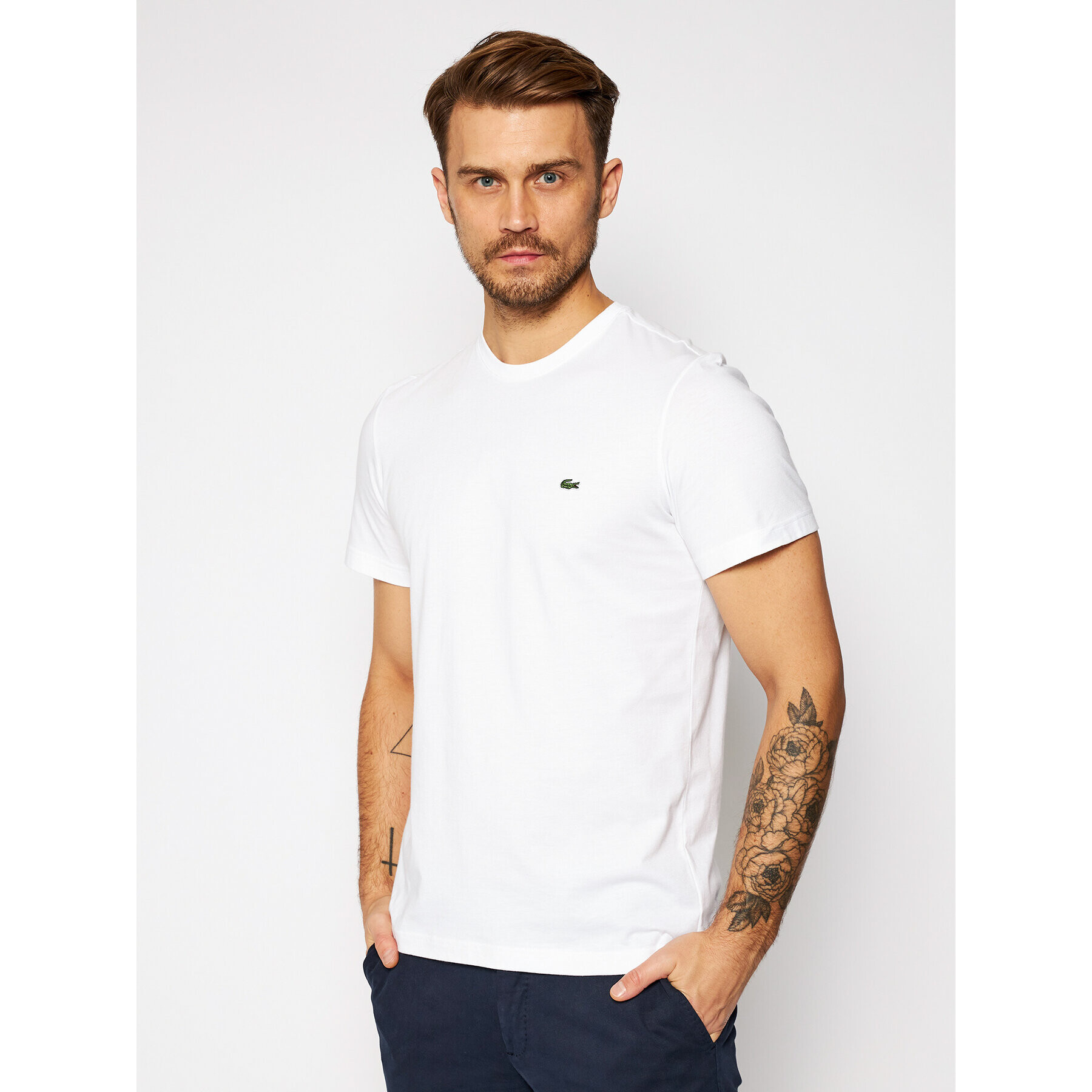 Lacoste Тишърт TH2038 Бял Regular Fit - Pepit.bg