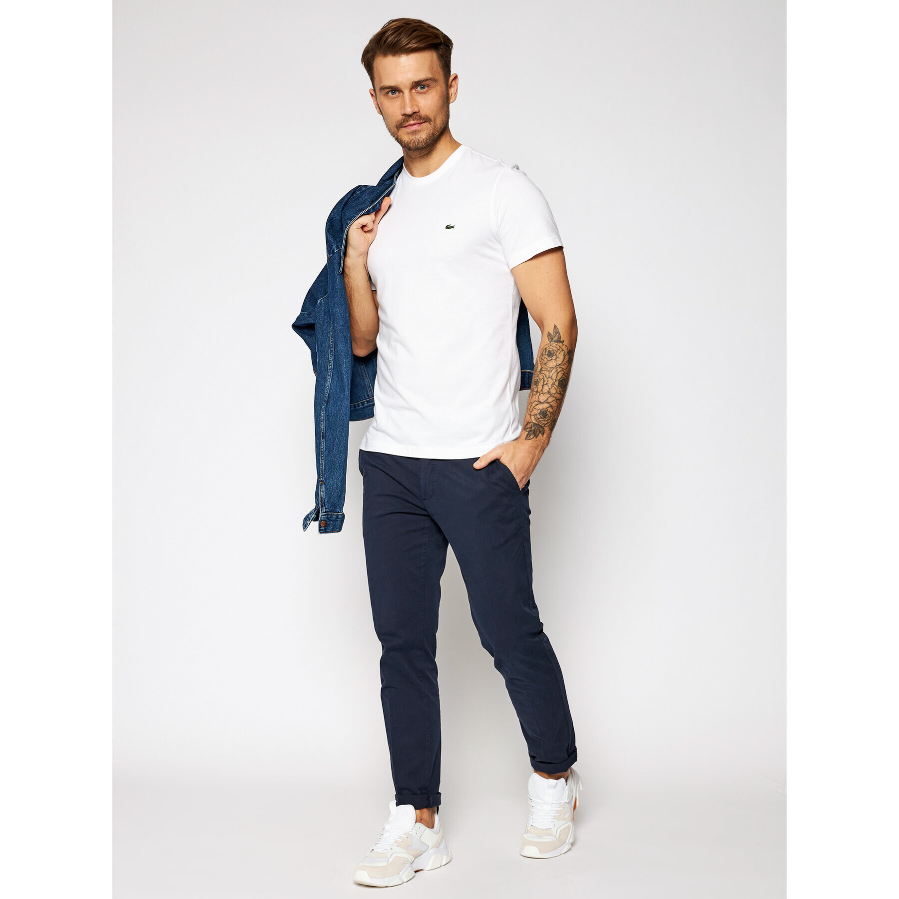 Lacoste Тишърт TH2038 Бял Regular Fit - Pepit.bg
