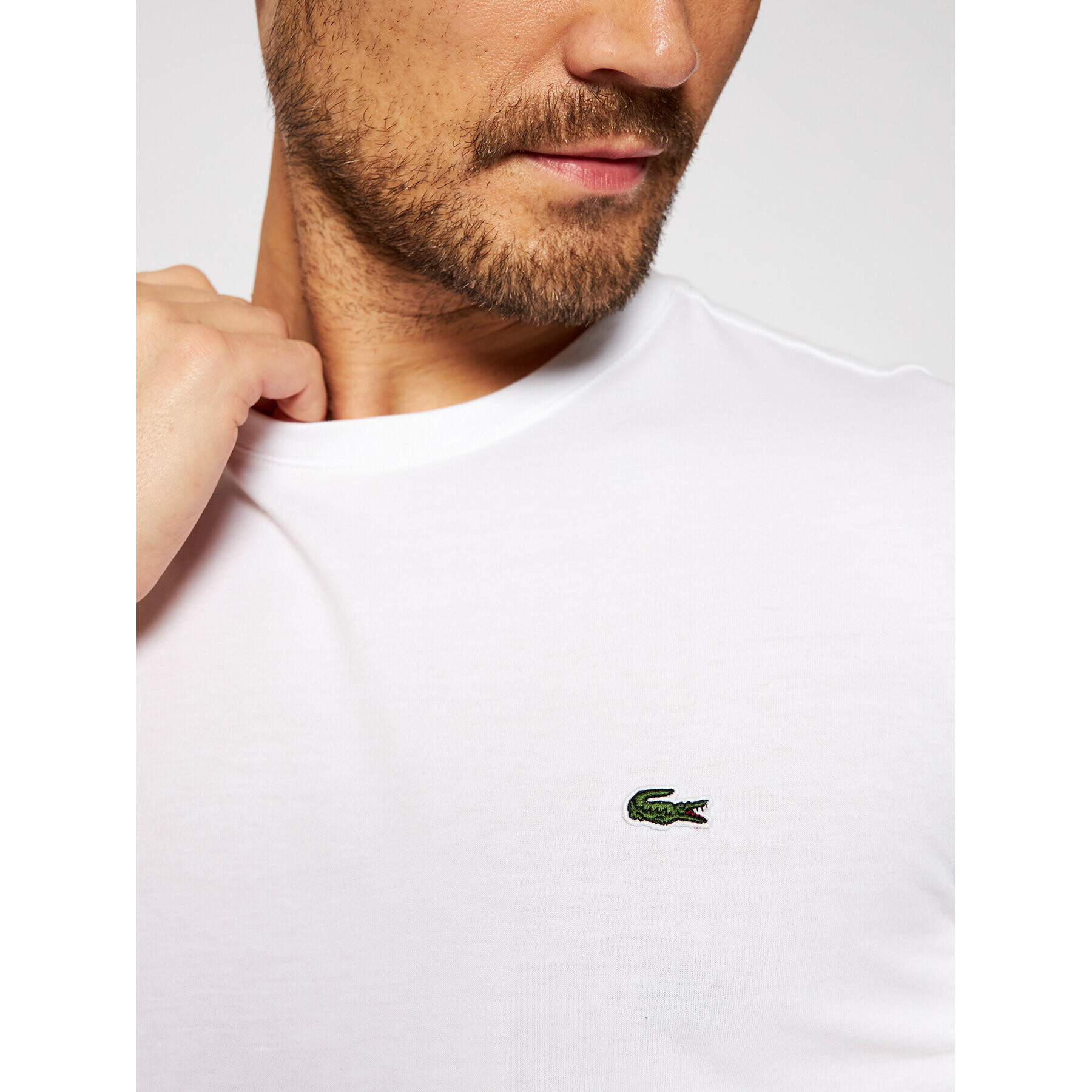 Lacoste Тишърт TH2038 Бял Regular Fit - Pepit.bg