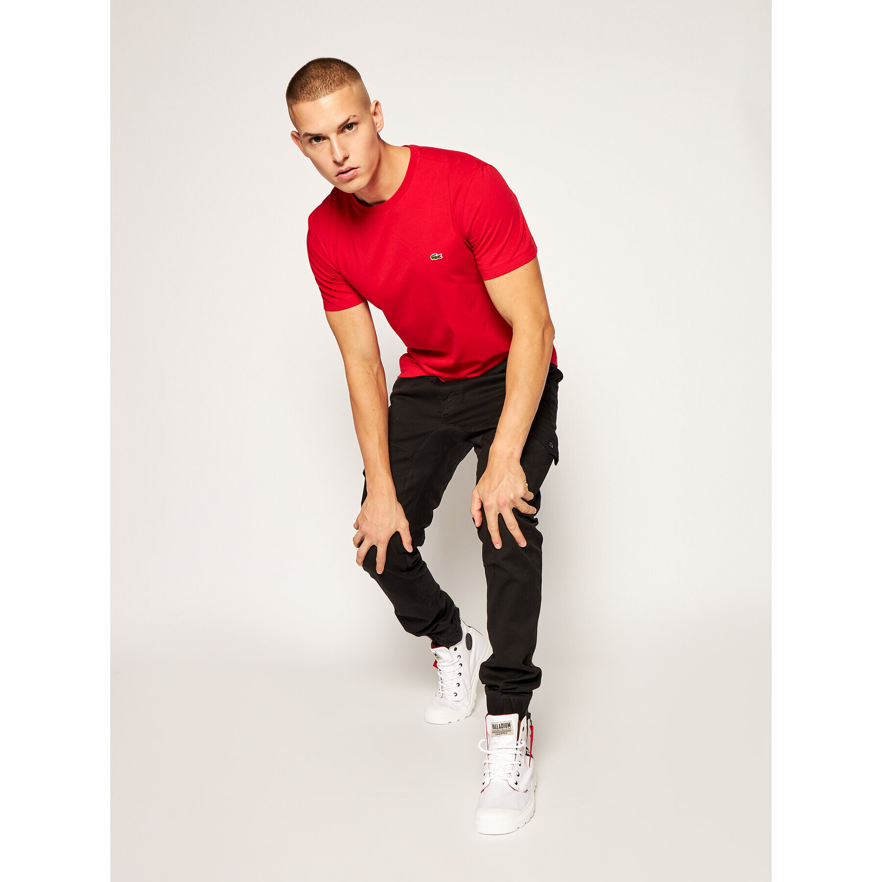 Lacoste Тишърт TH2038 Червен Regular Fit - Pepit.bg