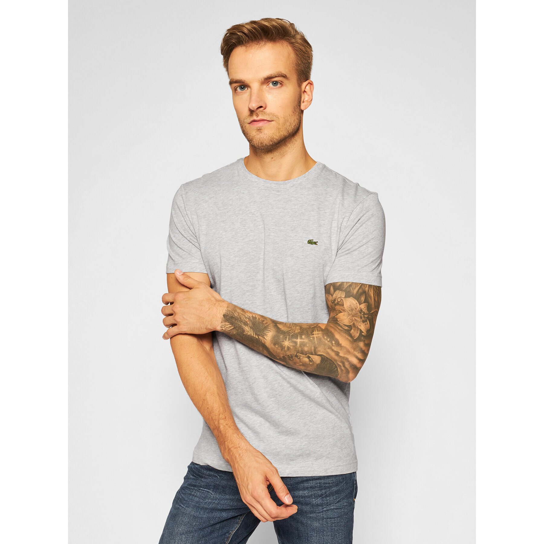 Lacoste Тишърт TH2038 Сив Regular Fit - Pepit.bg