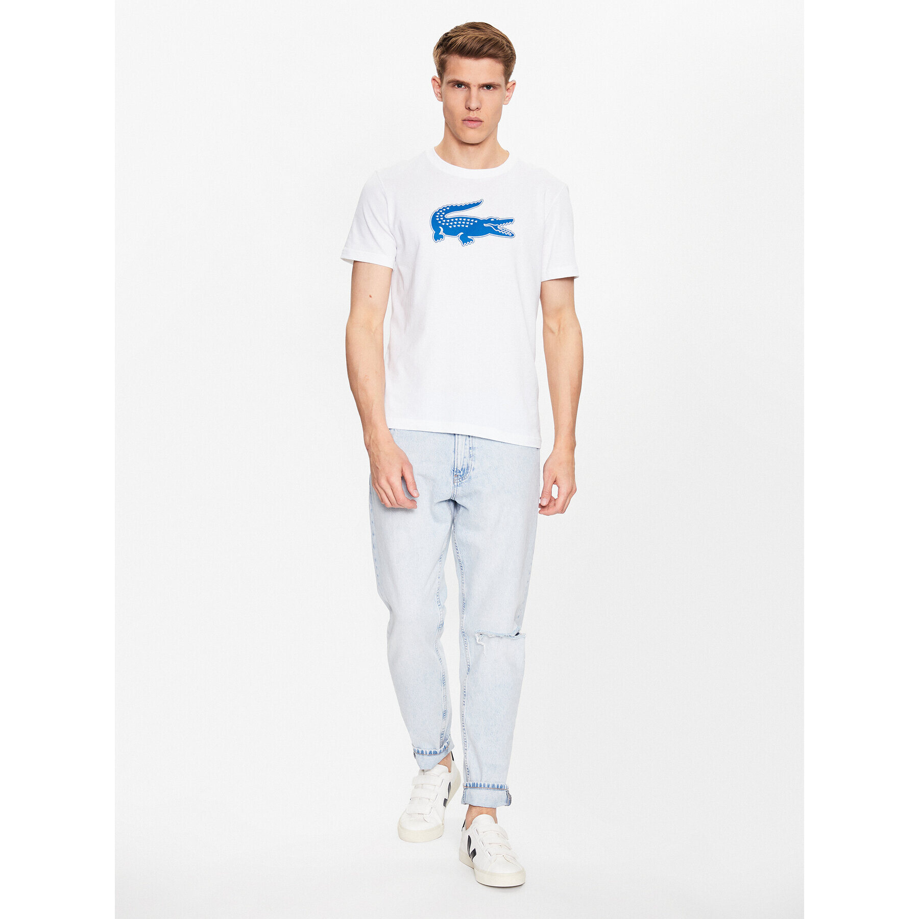 Lacoste Тишърт TH2042 Бял Regular Fit - Pepit.bg