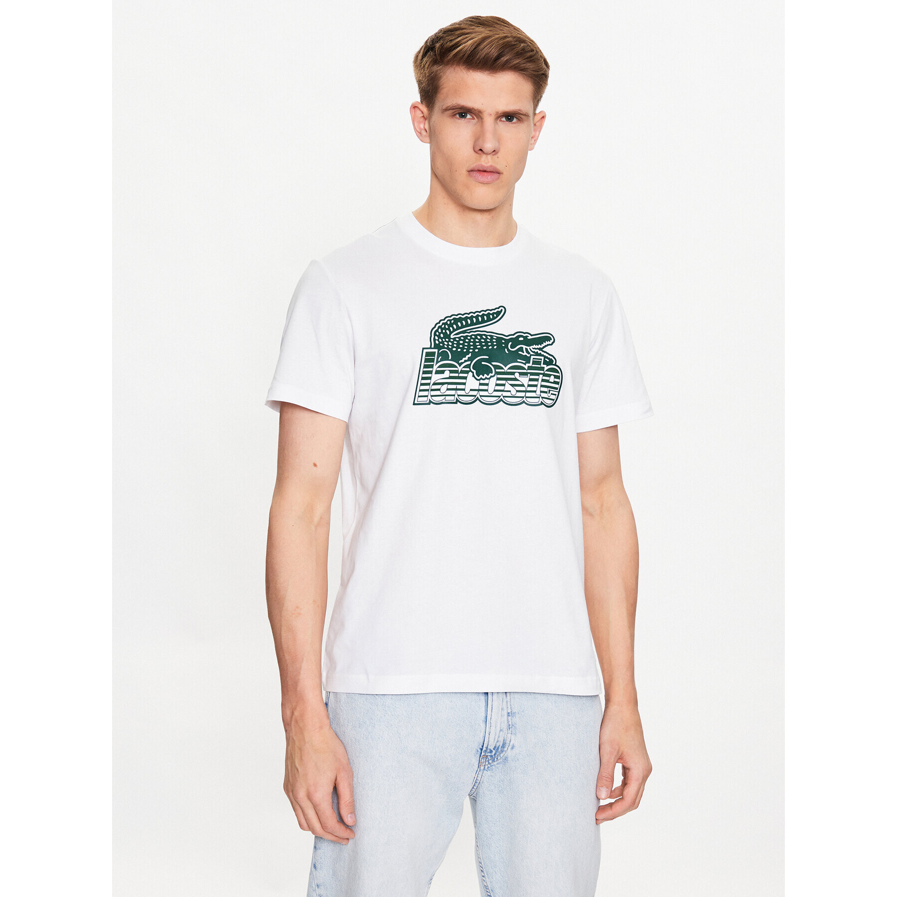 Lacoste Тишърт TH5070 Бял Regular Fit - Pepit.bg