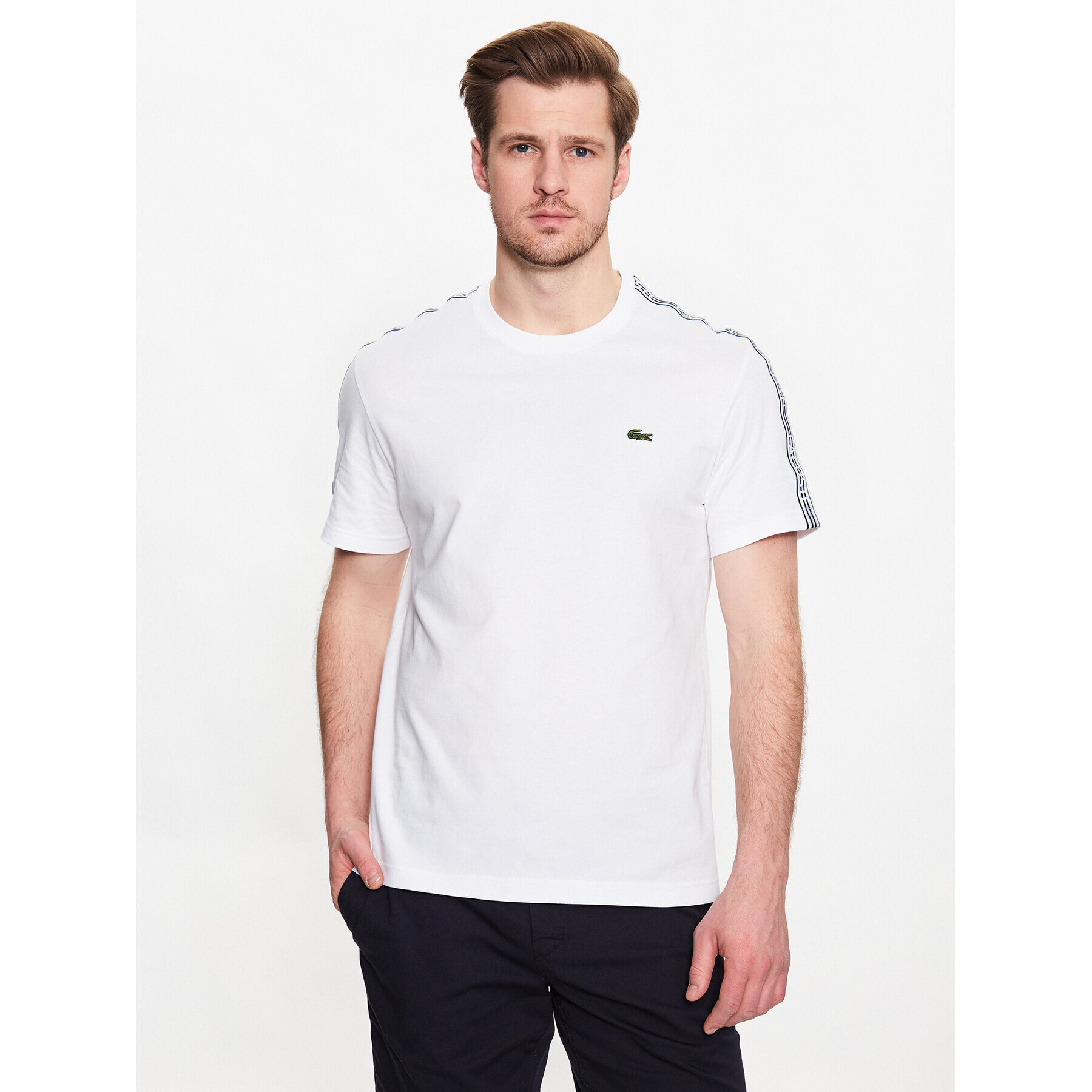 Lacoste Тишърт TH5071 Бял Regular Fit - Pepit.bg