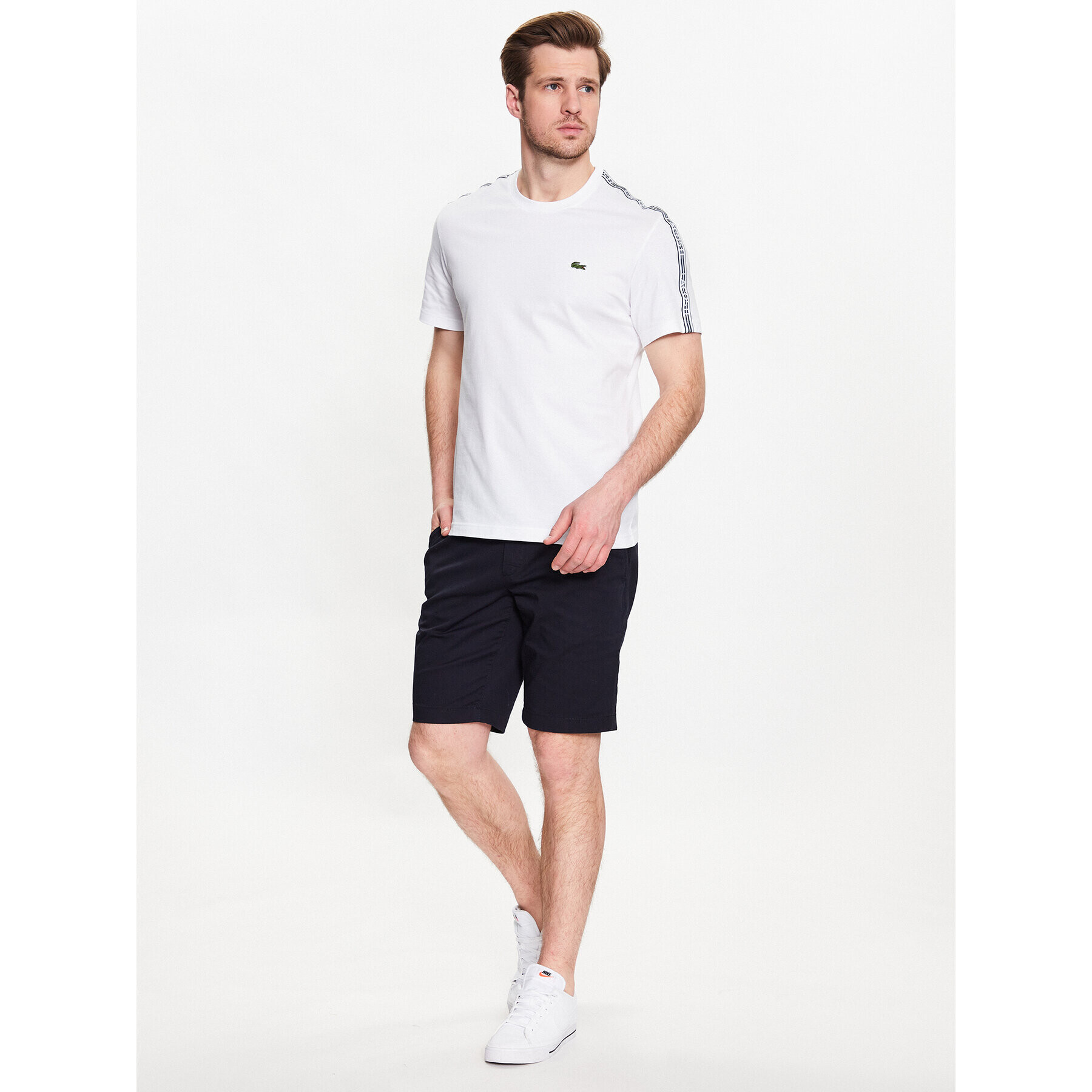 Lacoste Тишърт TH5071 Бял Regular Fit - Pepit.bg