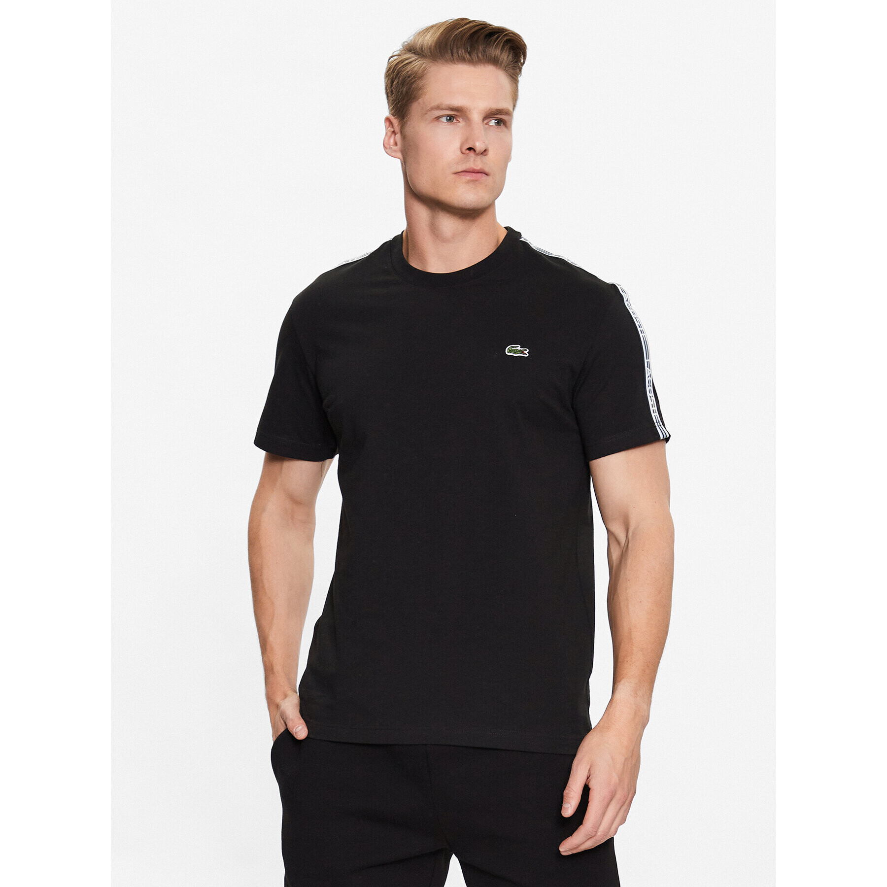 Lacoste Тишърт TH5071 Черен Regular Fit - Pepit.bg