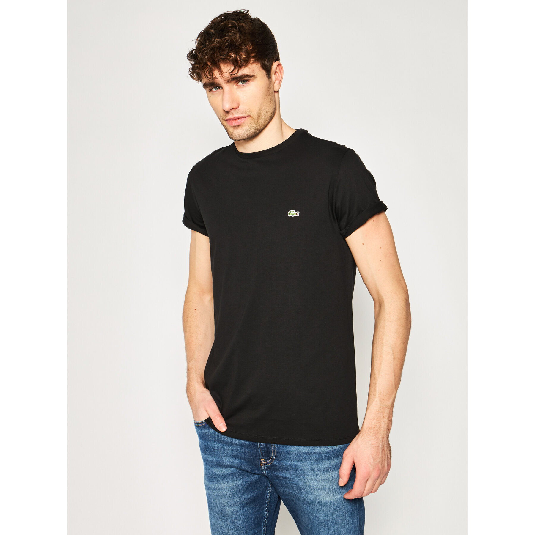 Lacoste Тишърт TH6709 Черен Regular Fit - Pepit.bg