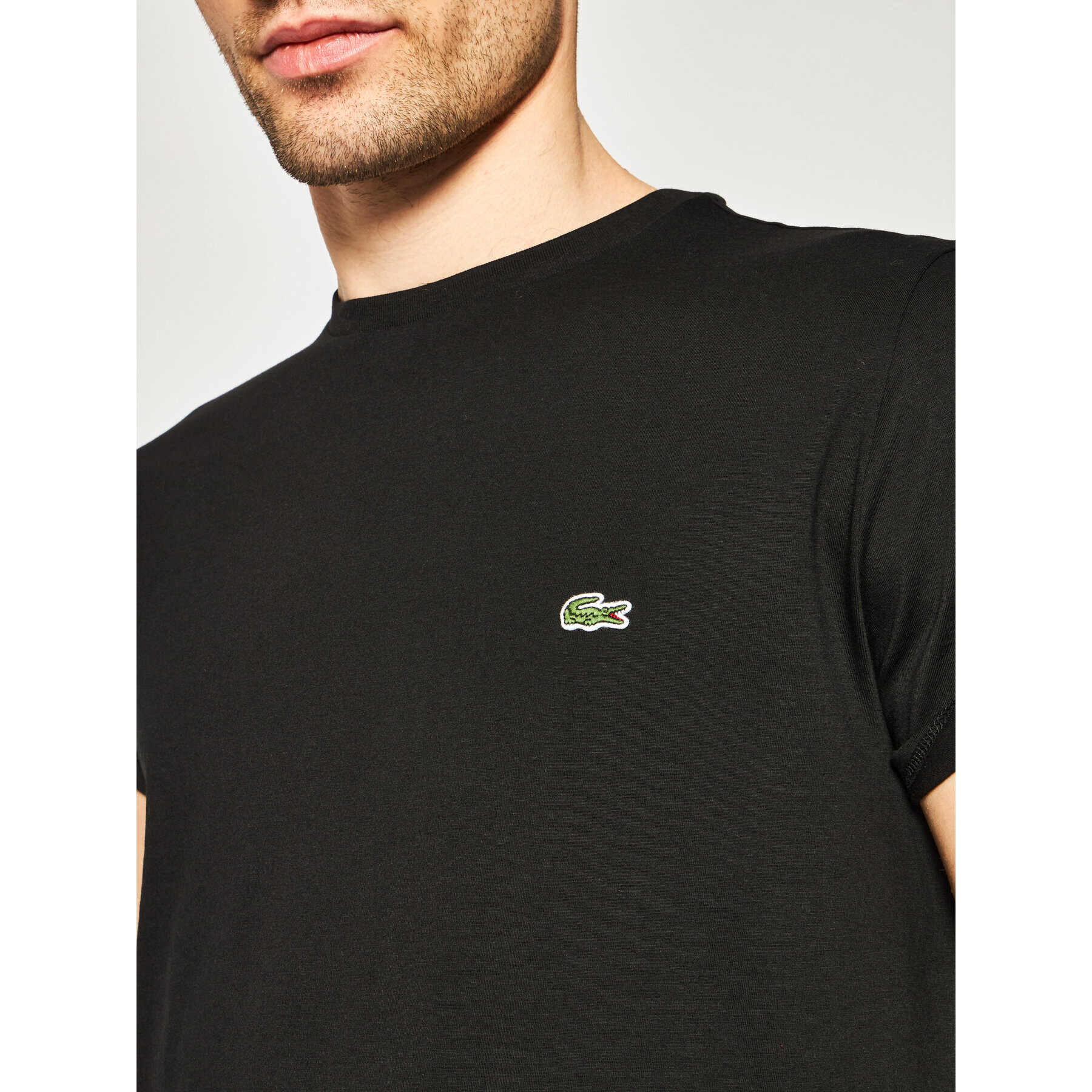 Lacoste Тишърт TH6709 Черен Regular Fit - Pepit.bg