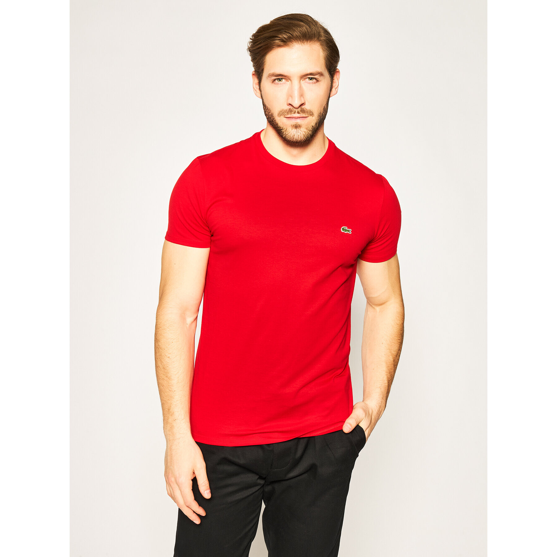 Lacoste Тишърт TH6709 Червен Regular Fit - Pepit.bg