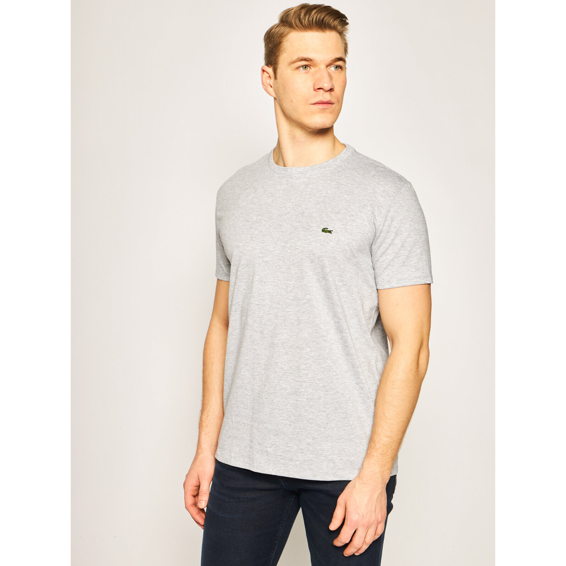 Lacoste Тишърт TH6709 Сив Regular Fit - Pepit.bg