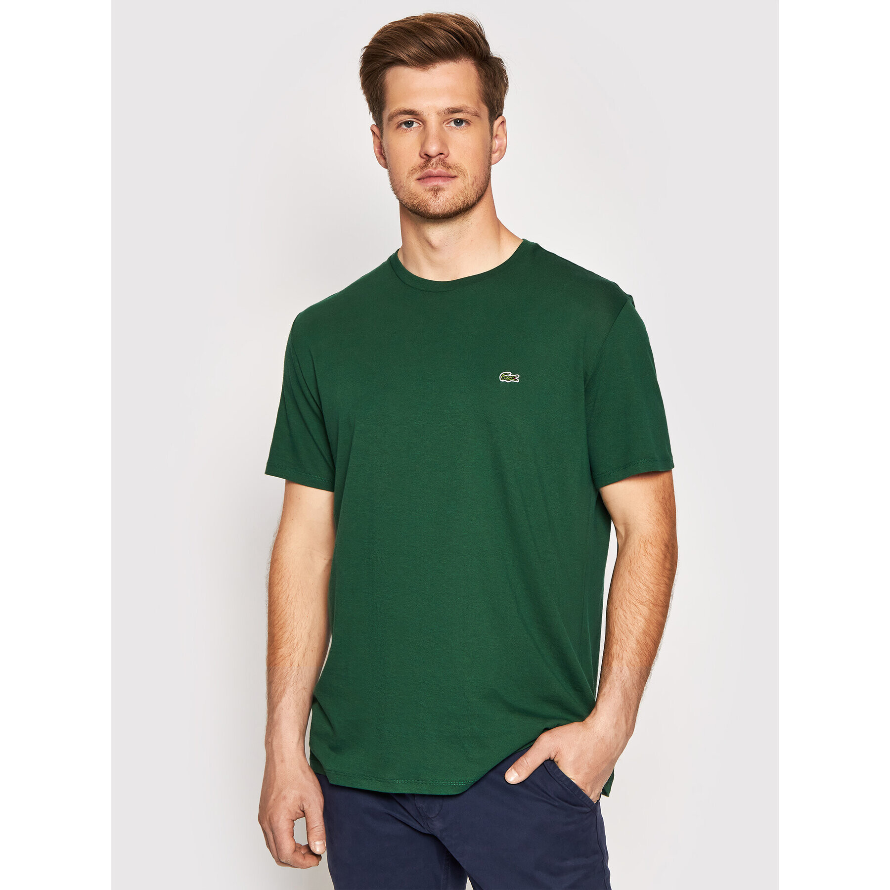 Lacoste Тишърт TH6709 Зелен Regular Fit - Pepit.bg