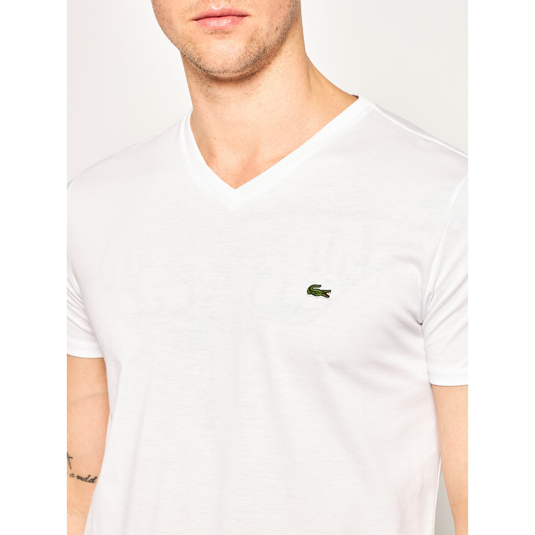 Lacoste Тишърт TH6710 Бял Regular Fit - Pepit.bg