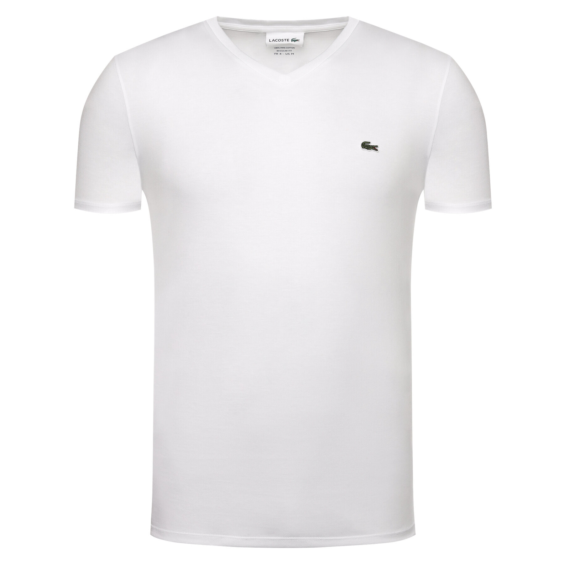 Lacoste Тишърт TH6710 Бял Regular Fit - Pepit.bg