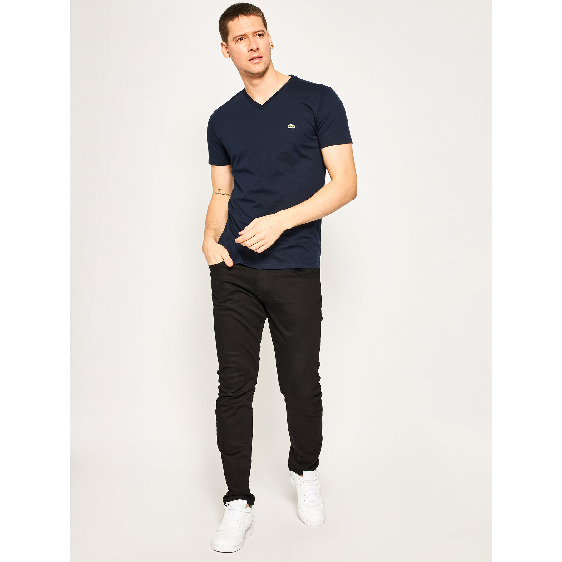 Lacoste Тишърт TH6710 Тъмносин Regular Fit - Pepit.bg