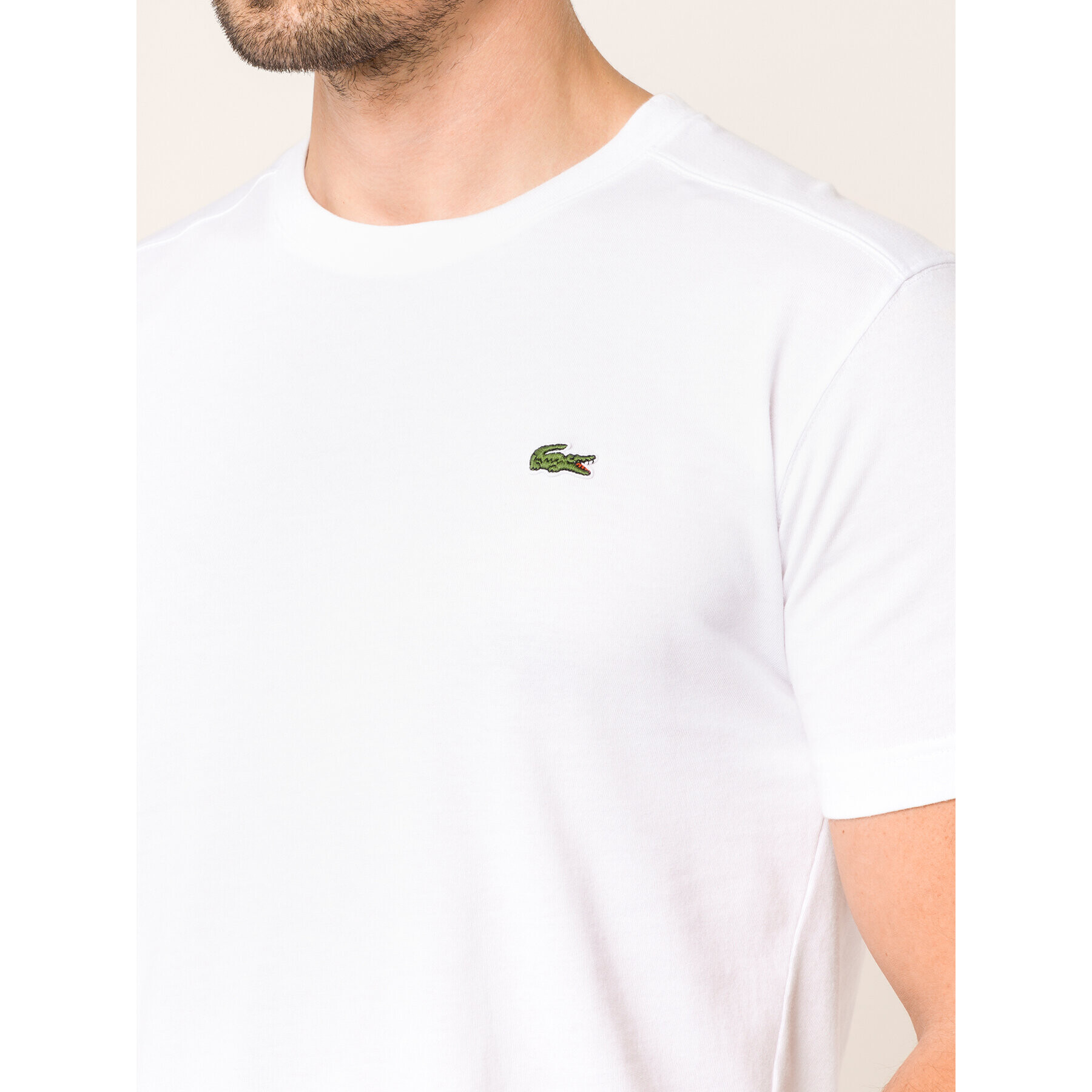 Lacoste Тишърт TH7618 Бял Regular Fit - Pepit.bg