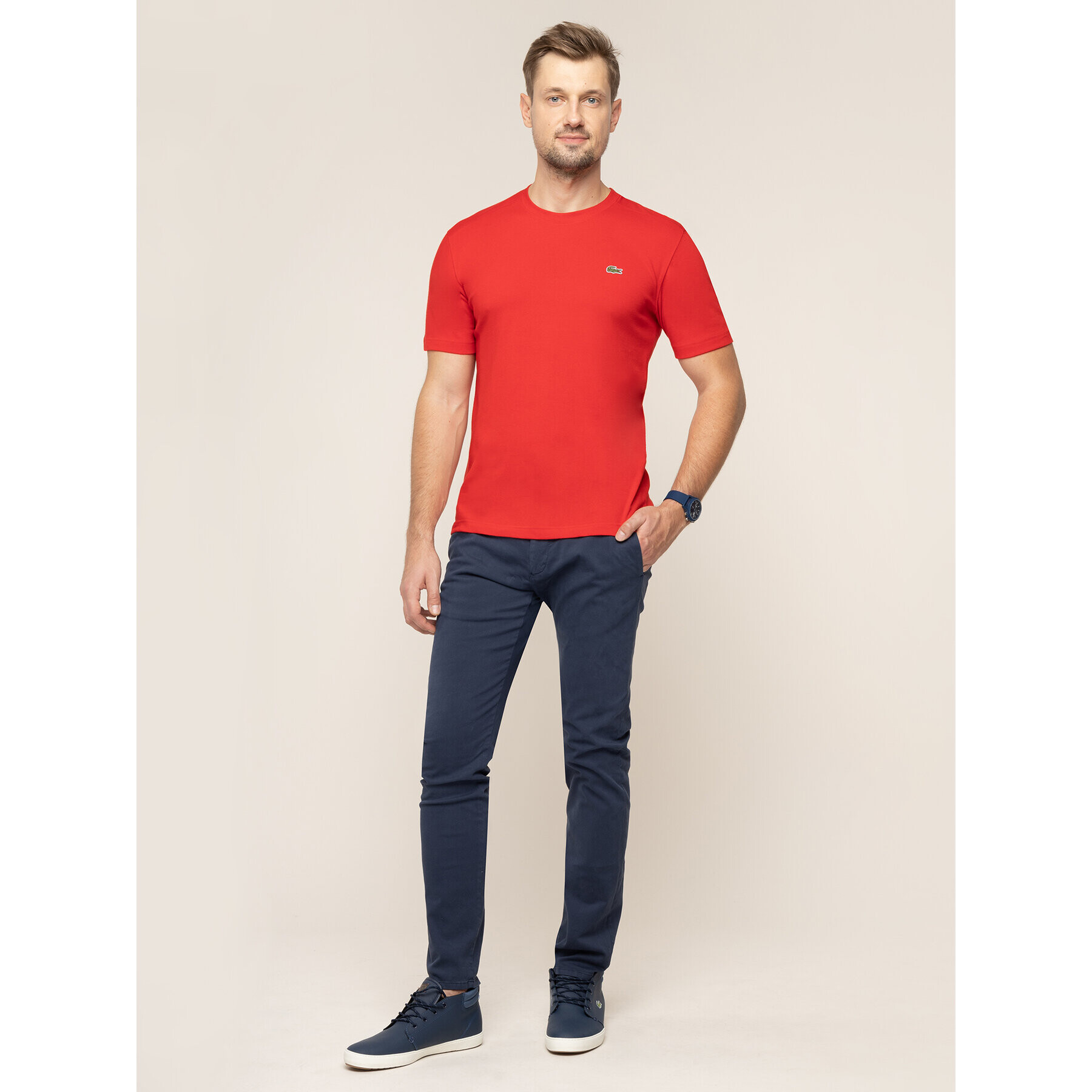 Lacoste Тишърт TH7618 Червен Regular Fit - Pepit.bg