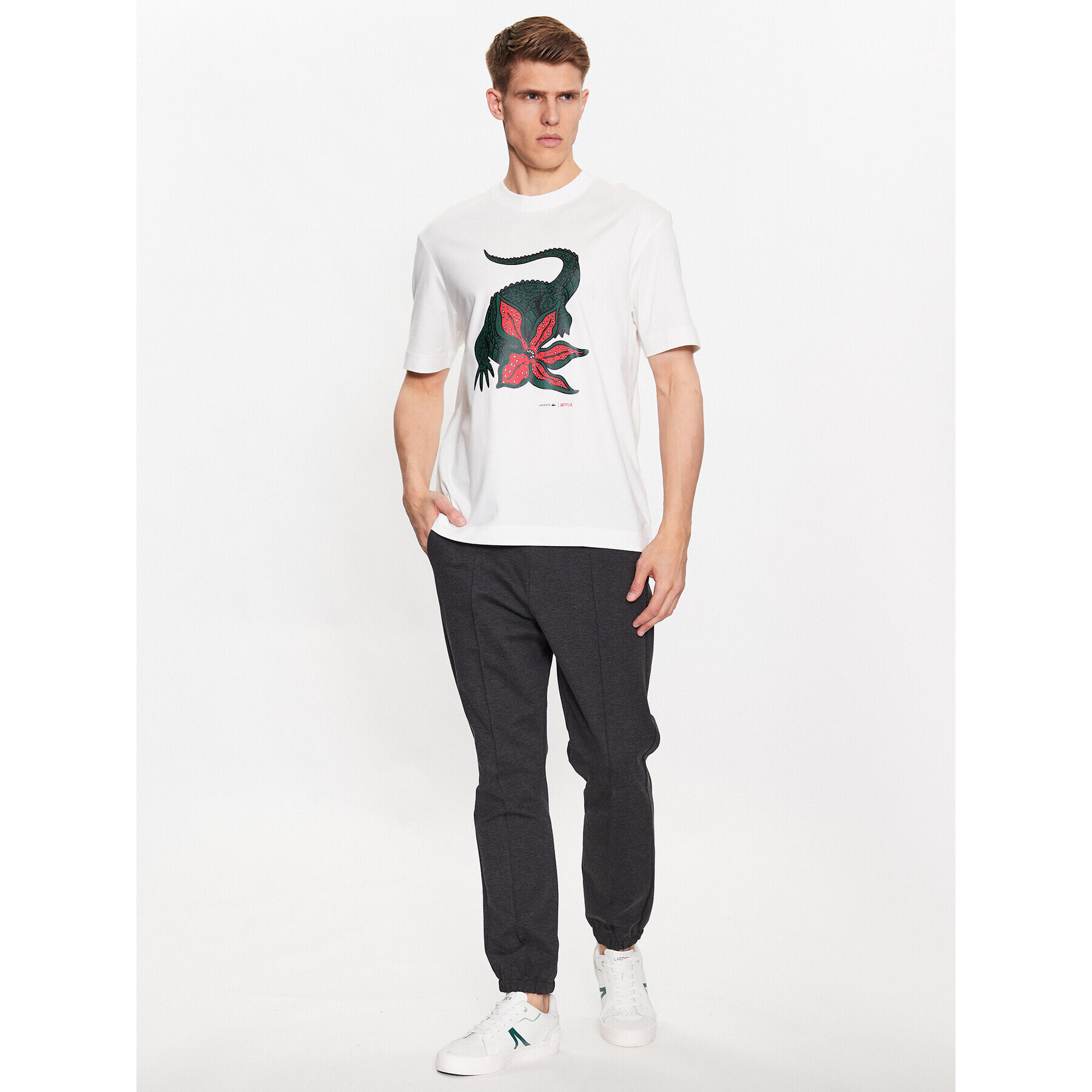 Lacoste Тишърт TH8462 Екрю Regular Fit - Pepit.bg